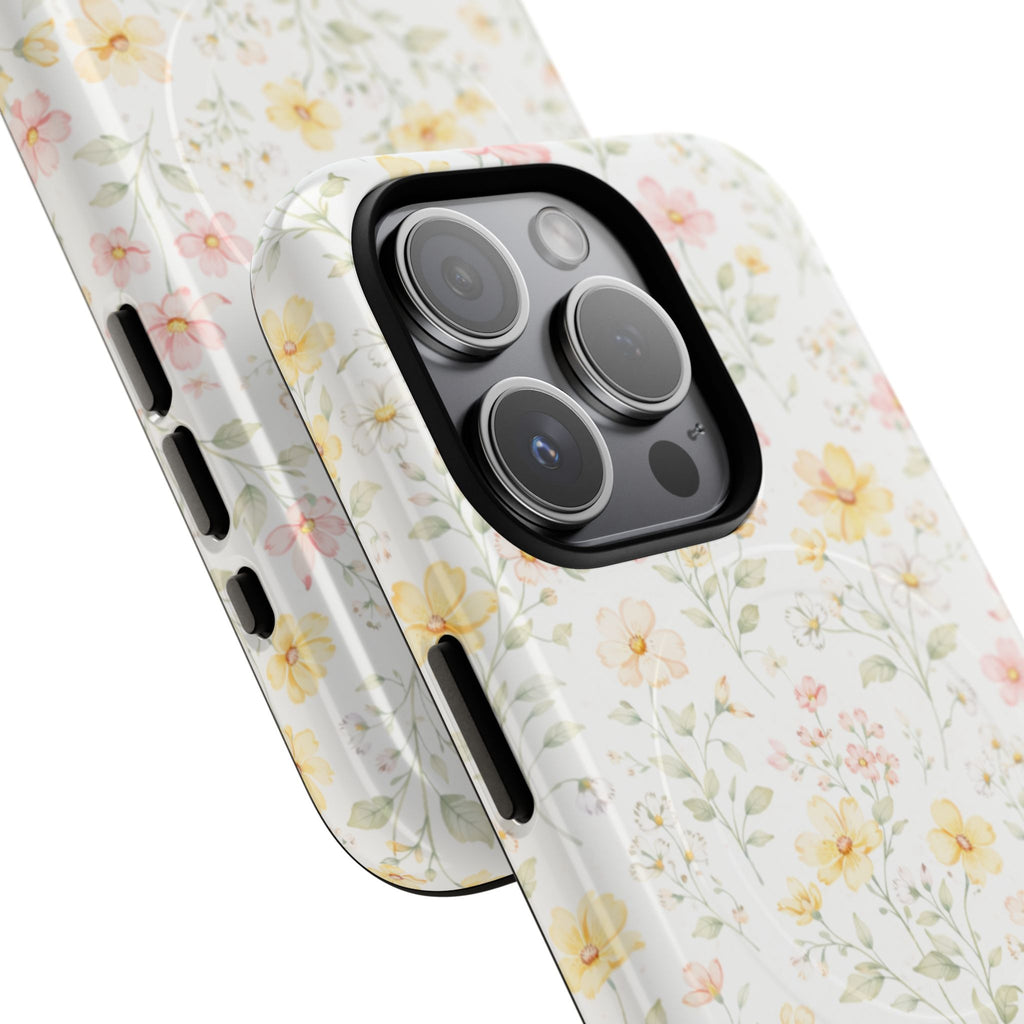 Floral Meadow Tough Magnetic Phone Case | Pastel Wildflower iPhone Cover