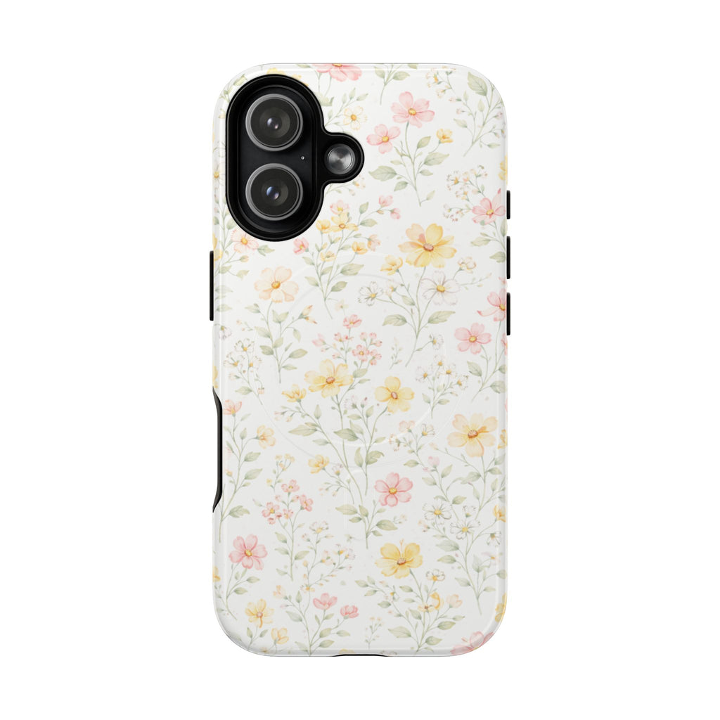 Floral Meadow Tough Magnetic Phone Case | Pastel Wildflower iPhone Cover