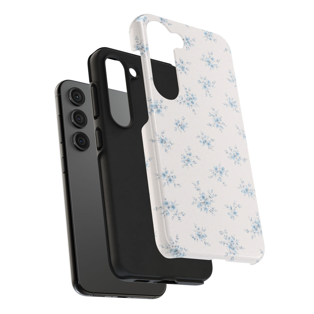 Blue Baby Breath Floral Samsung Galaxy Tough Phone Case, Delicate Botanical Print