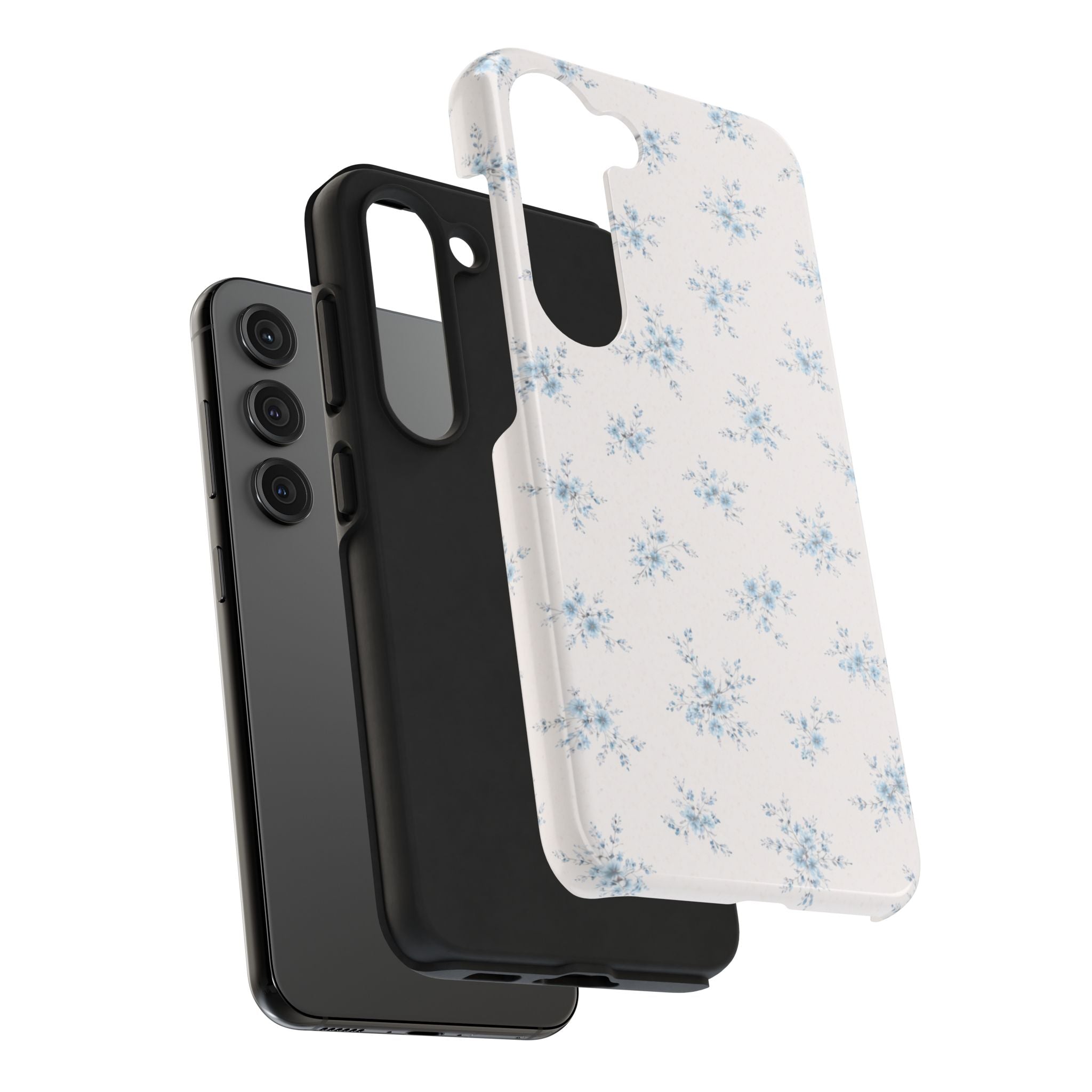 Blue Baby Breath Floral Samsung Galaxy Tough Phone Case, Delicate Botanical Print