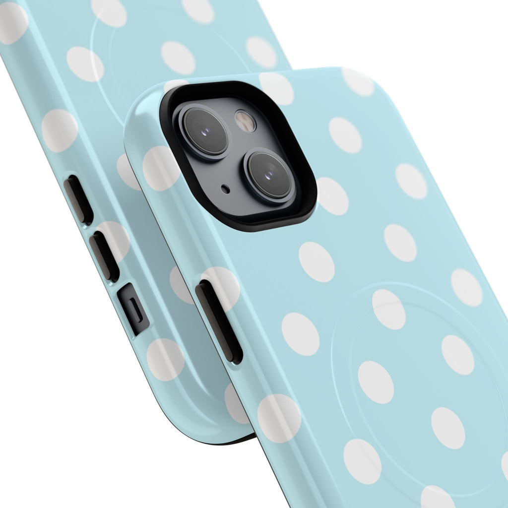 Blue Polka Dot iPhone Case – MagSafe Compatible