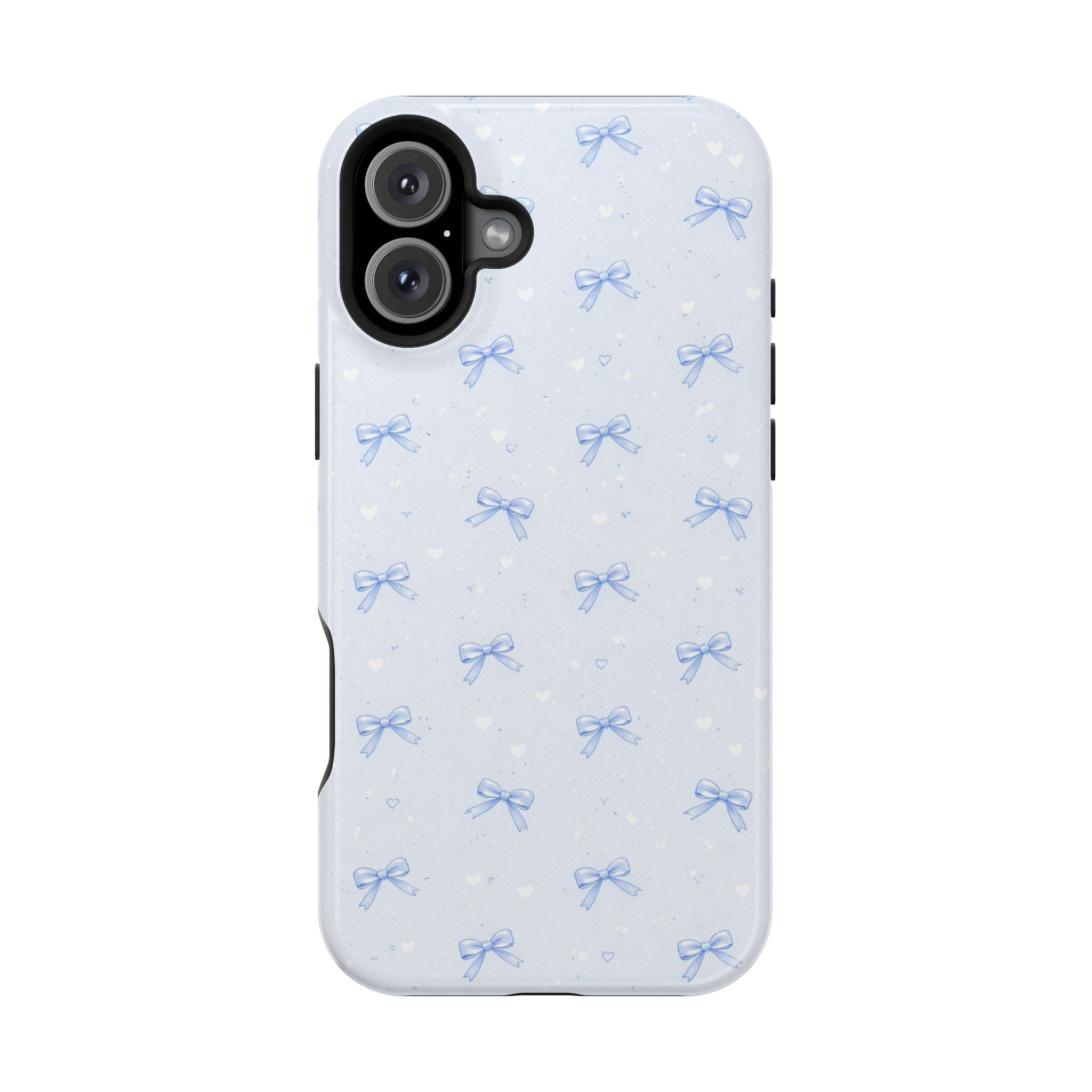 Blue Bow Pattern iPhone Case | Magnetic Impact-Resistant Case