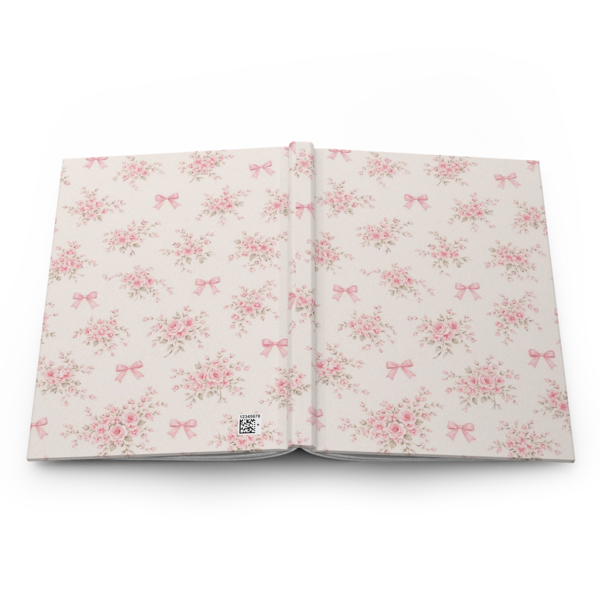 Pink Floral Rose Bows Journal | Hardcover Notebook