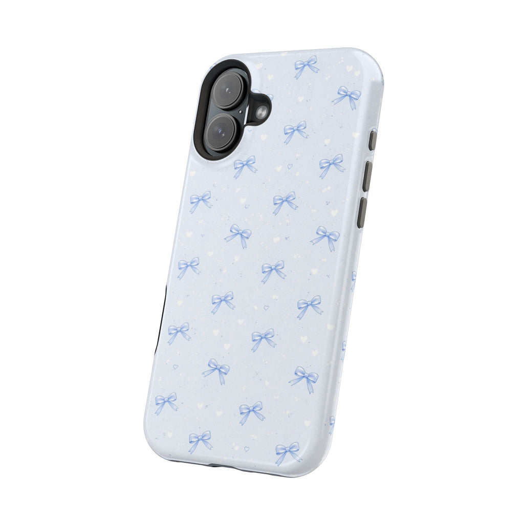 Blue Bow Pattern iPhone Case | Magnetic Impact-Resistant Case