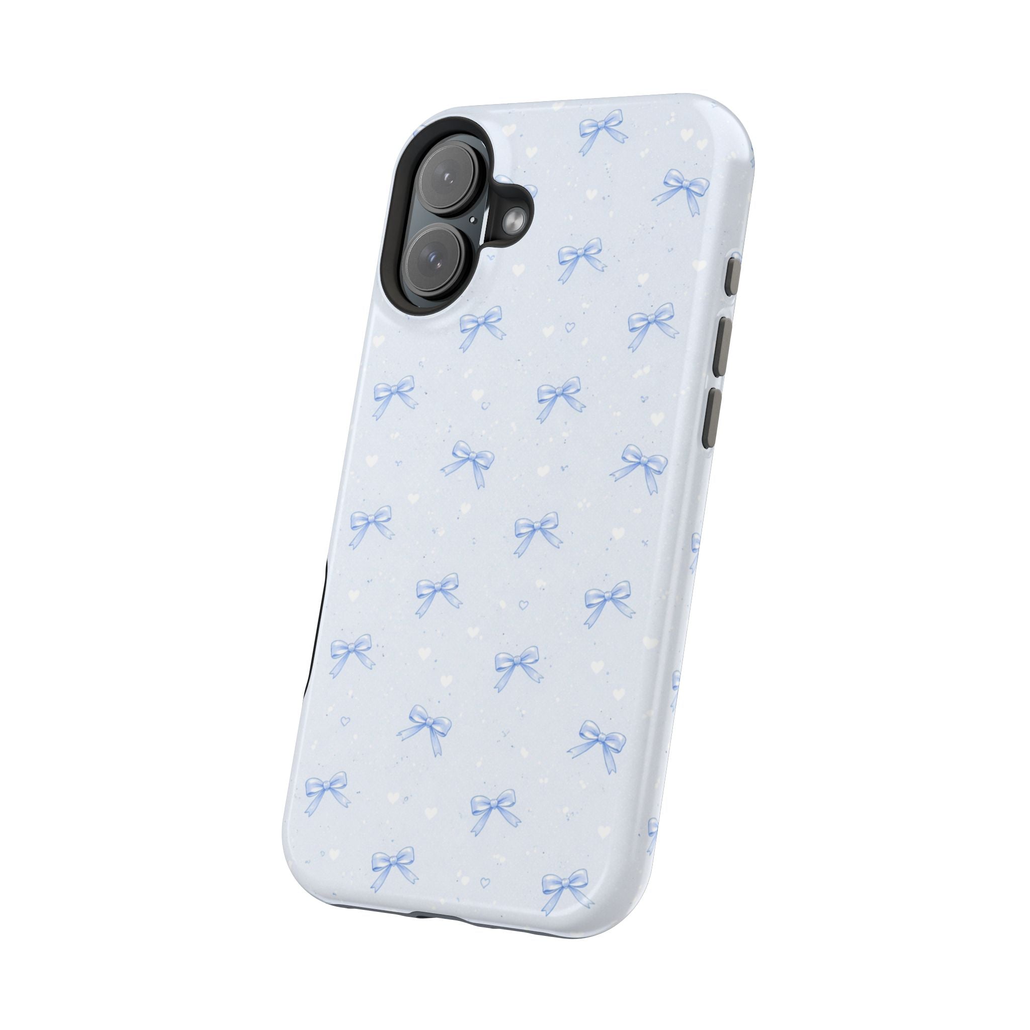Blue Bow Pattern iPhone Case | Magnetic Impact-Resistant Case