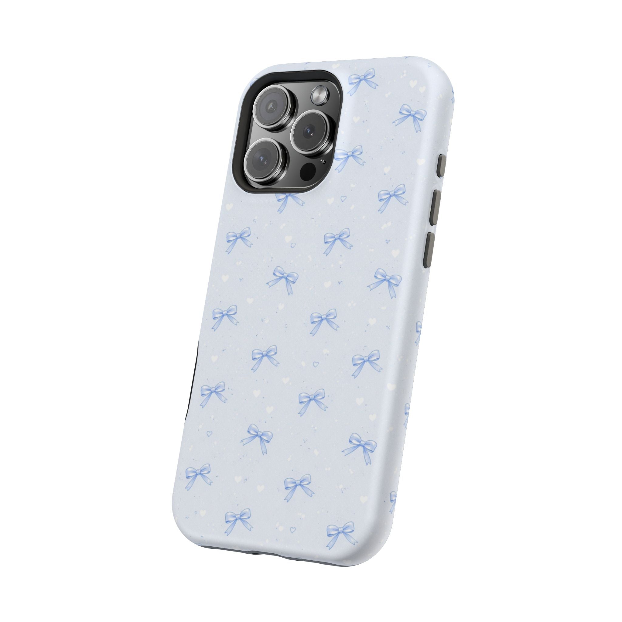 Blue Bow Pattern iPhone Case | Magnetic Impact-Resistant Case