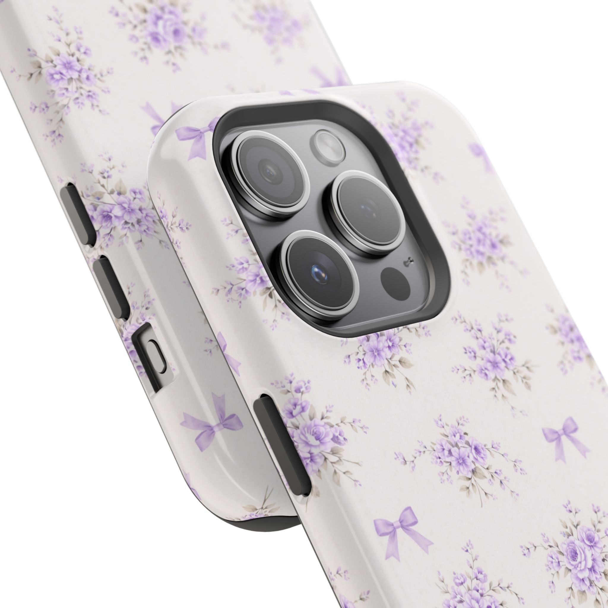 Lavender Bouquet Pattern iPhone Case | Magnetic Impact-Resistant Case