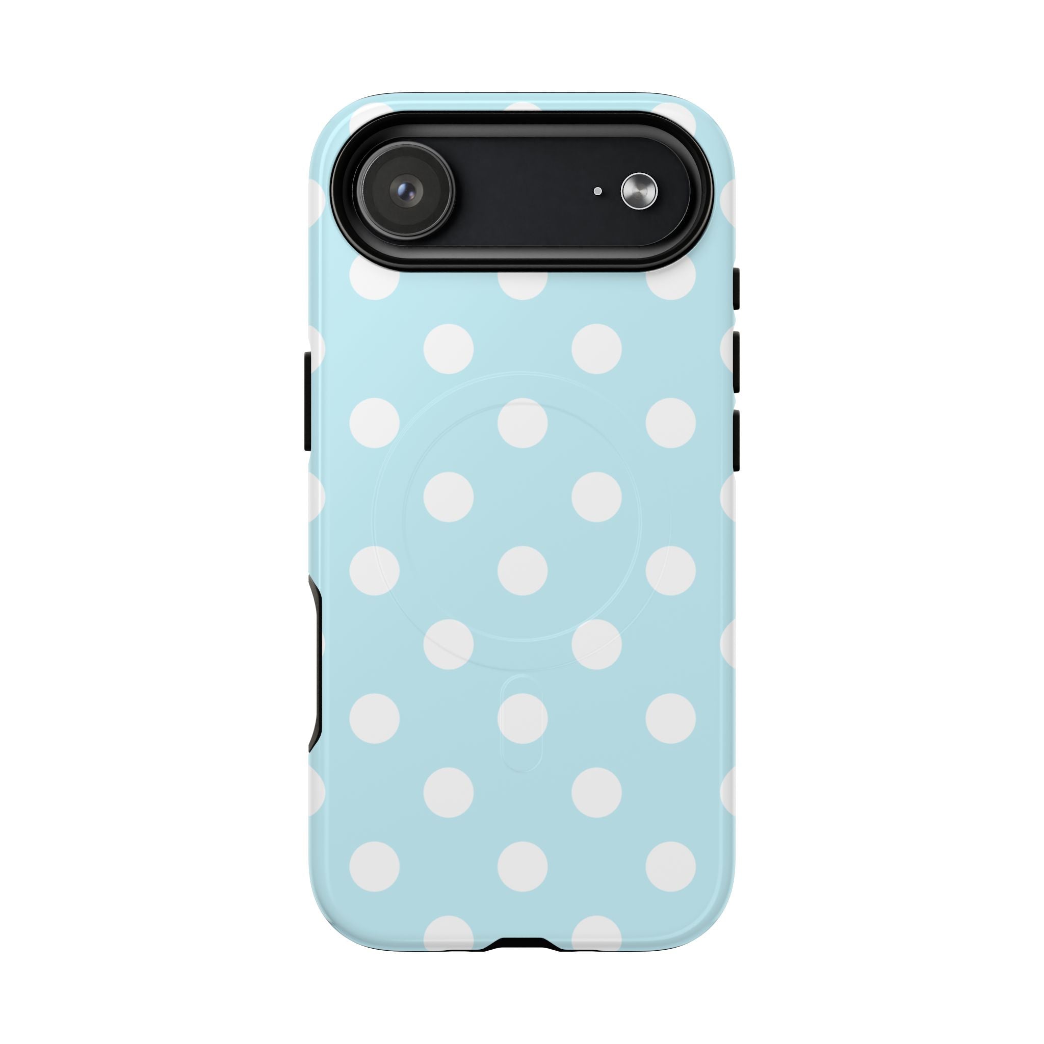 Blue Polka Dot iPhone Case – MagSafe Compatible