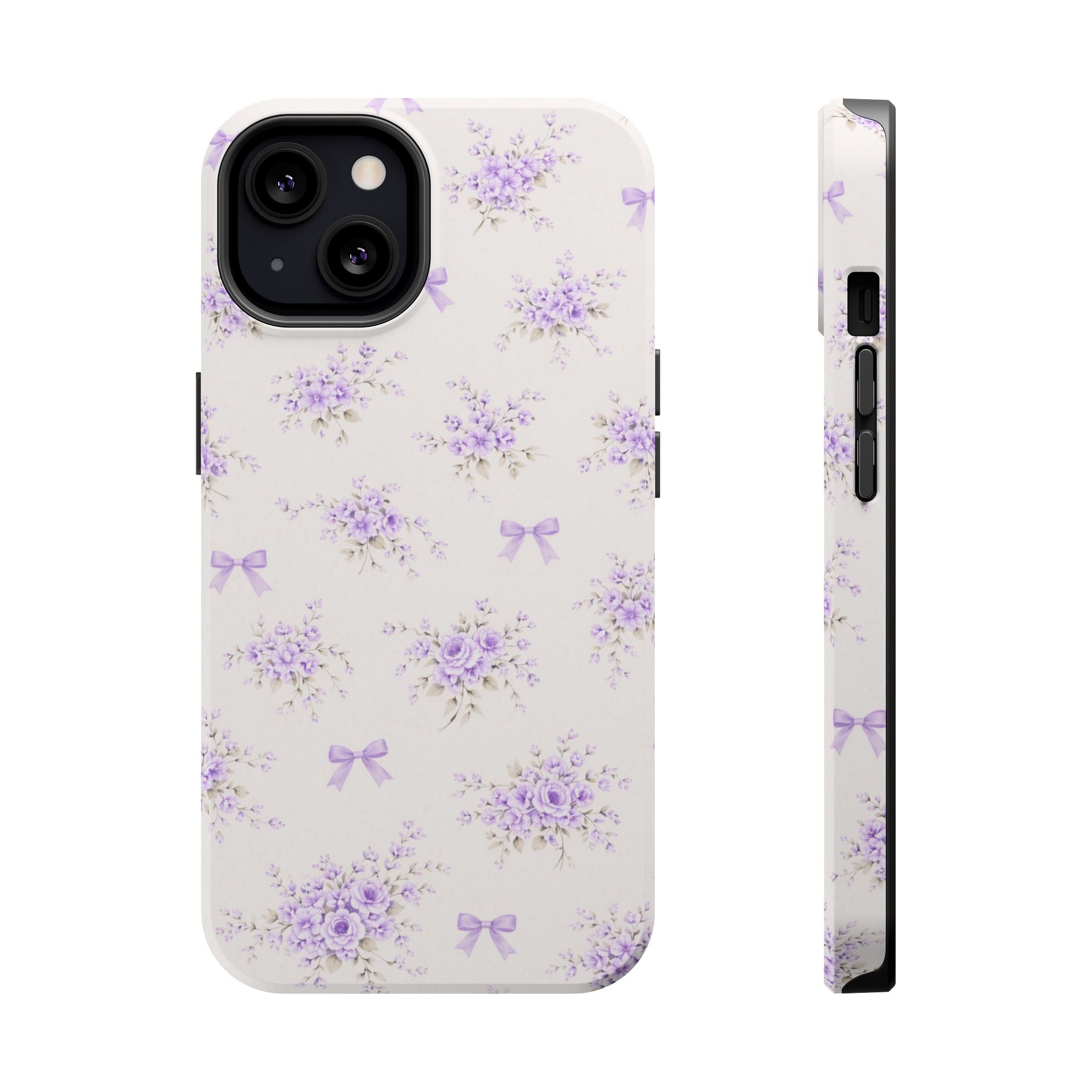 Lavender Bouquet Pattern iPhone Case | Magnetic Impact-Resistant Case