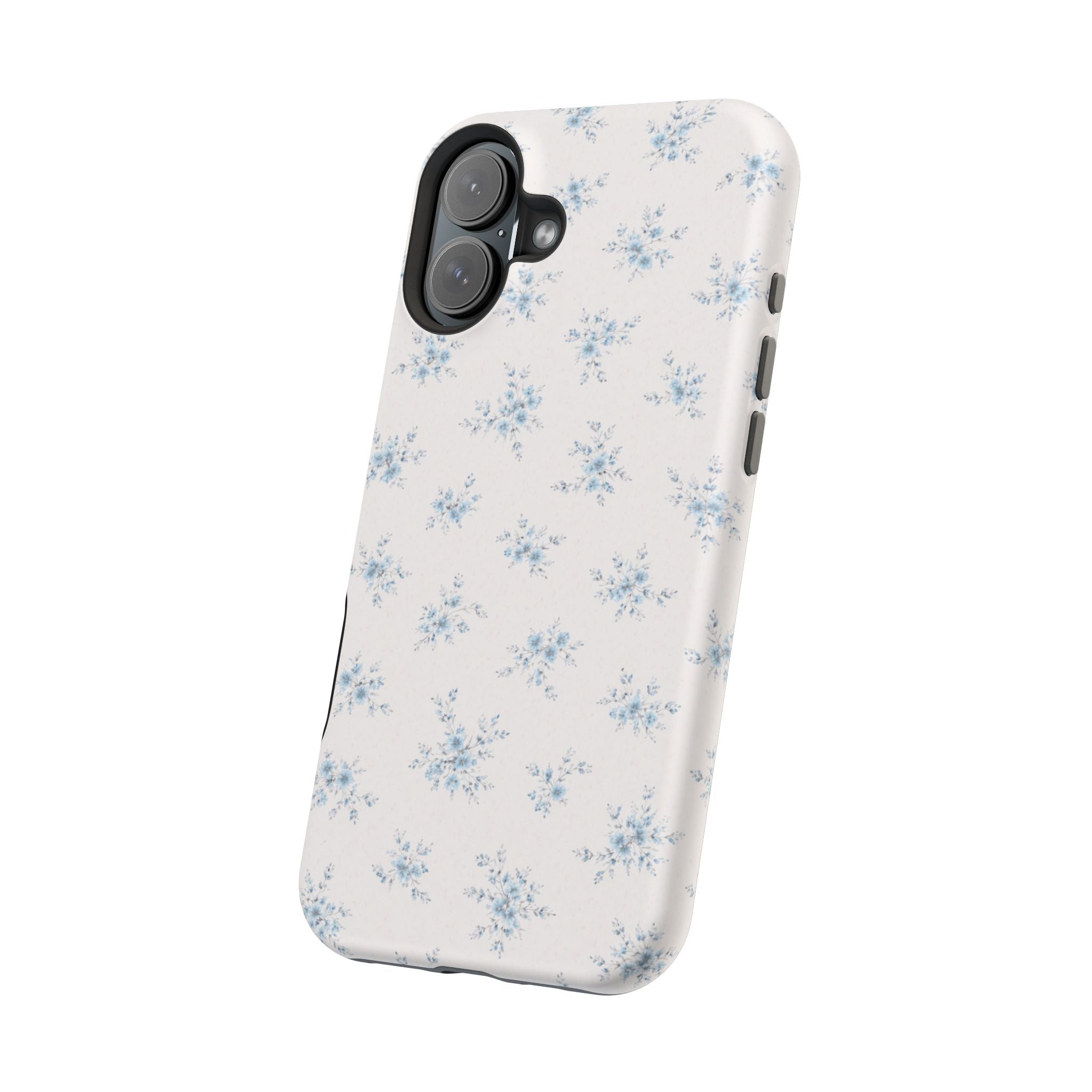 Blue Floral Pattern iPhone Case | Magnetic Impact-Resistant Case