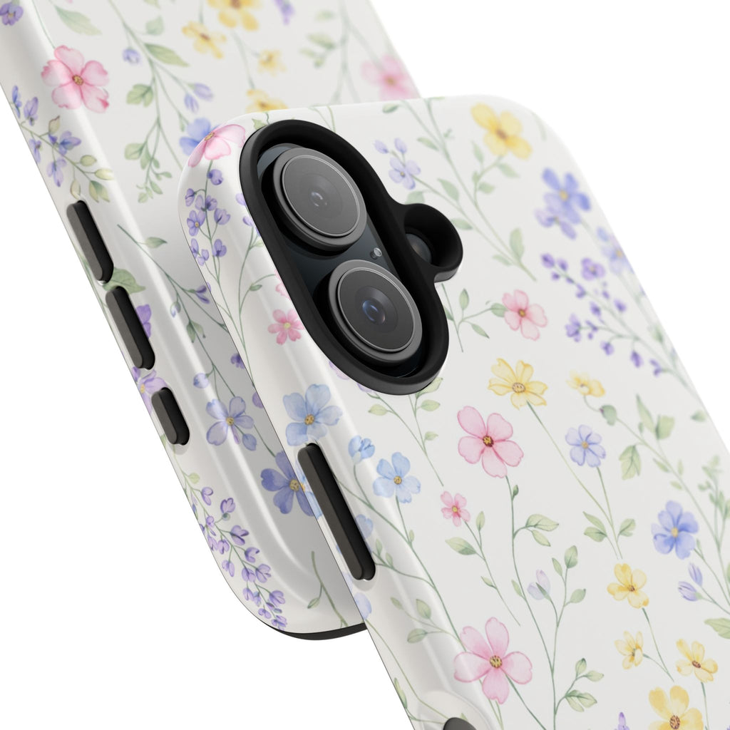 Watercolor Wildflowers Tough iPhone Case | Pastel Floral iPhone Case