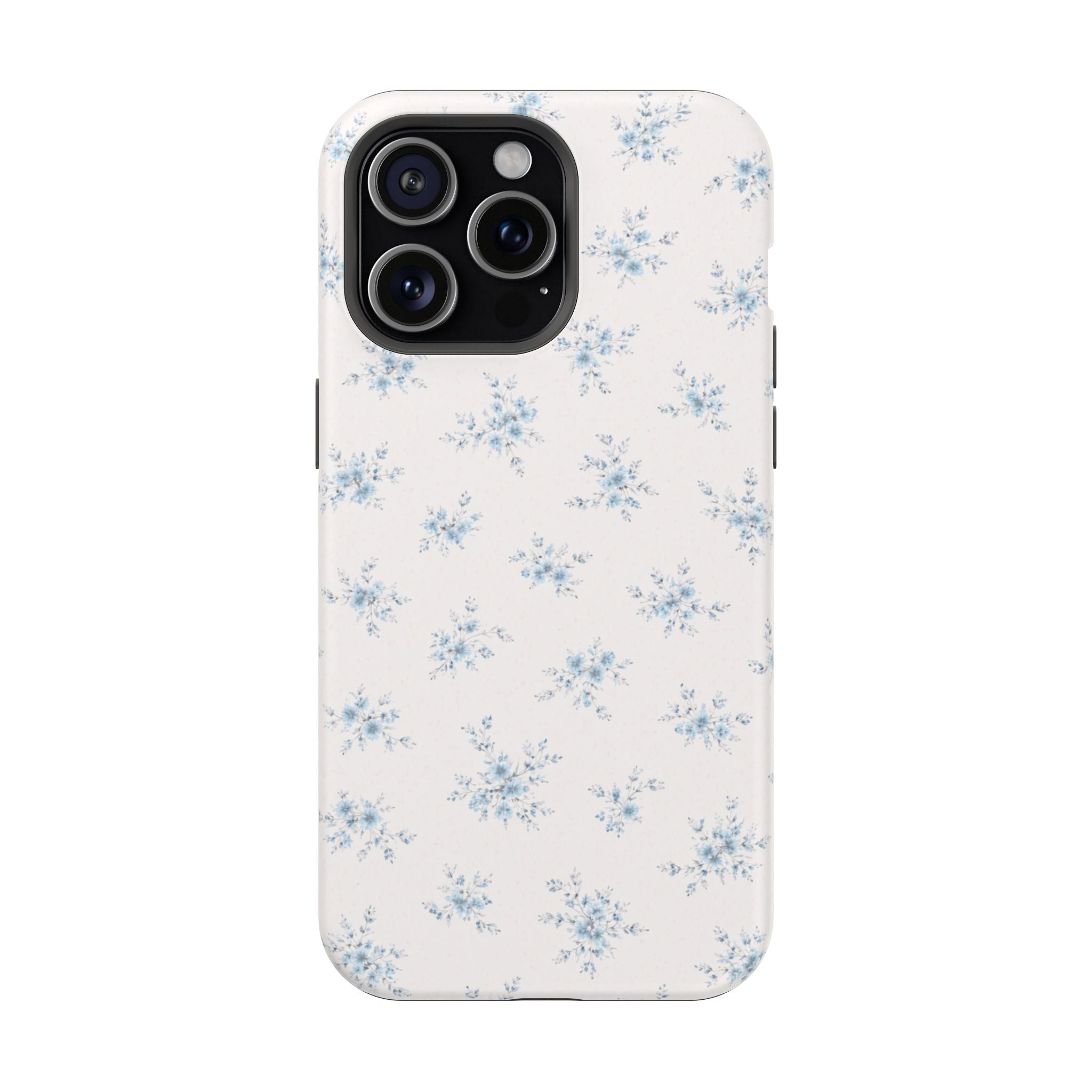 Blue Floral Pattern iPhone Case | Magnetic Impact-Resistant Case