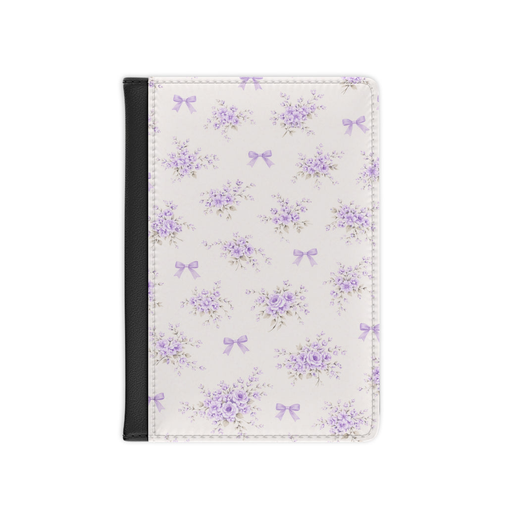 Lavender Floral Bow passport cover | Purple bouquet pattern