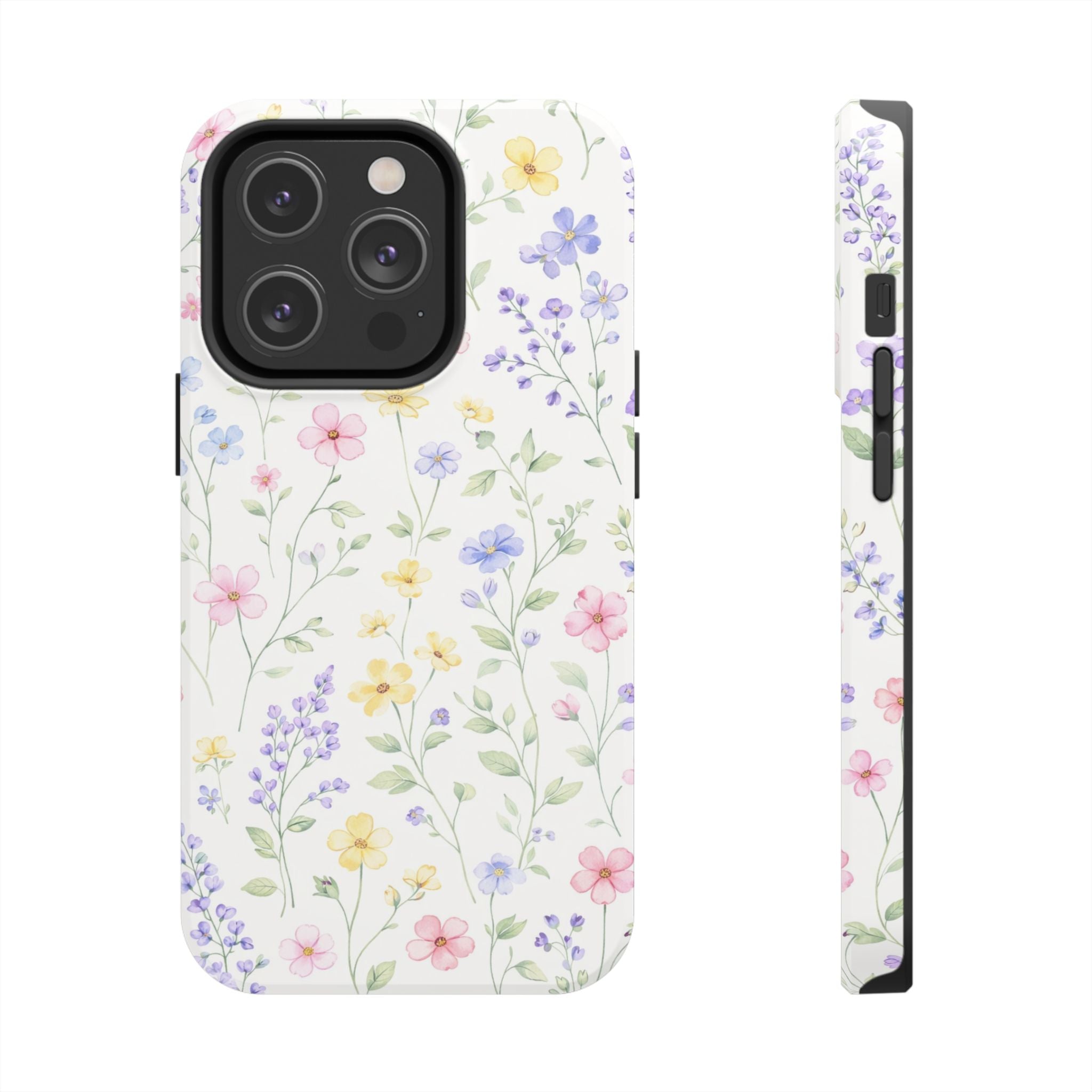Watercolor Wildflowers Tough iPhone Case | Pastel Floral iPhone Case
