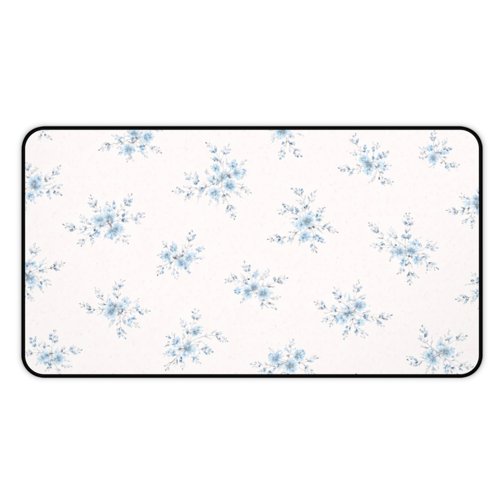 Blue Floral Pattern Desk Mat | Petite Bouquet Mousepad