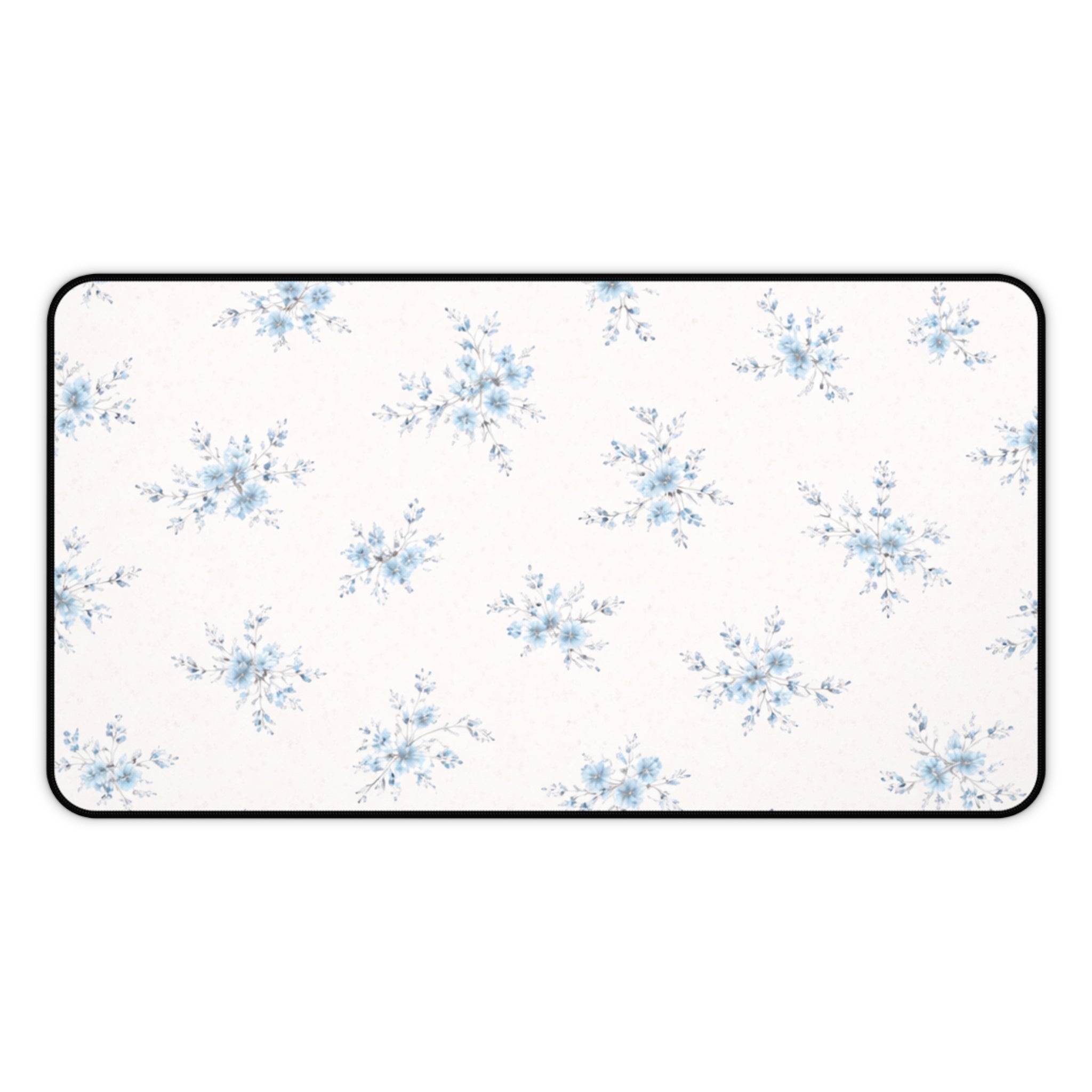 Blue Floral Pattern Desk Mat | Petite Bouquet Mousepad