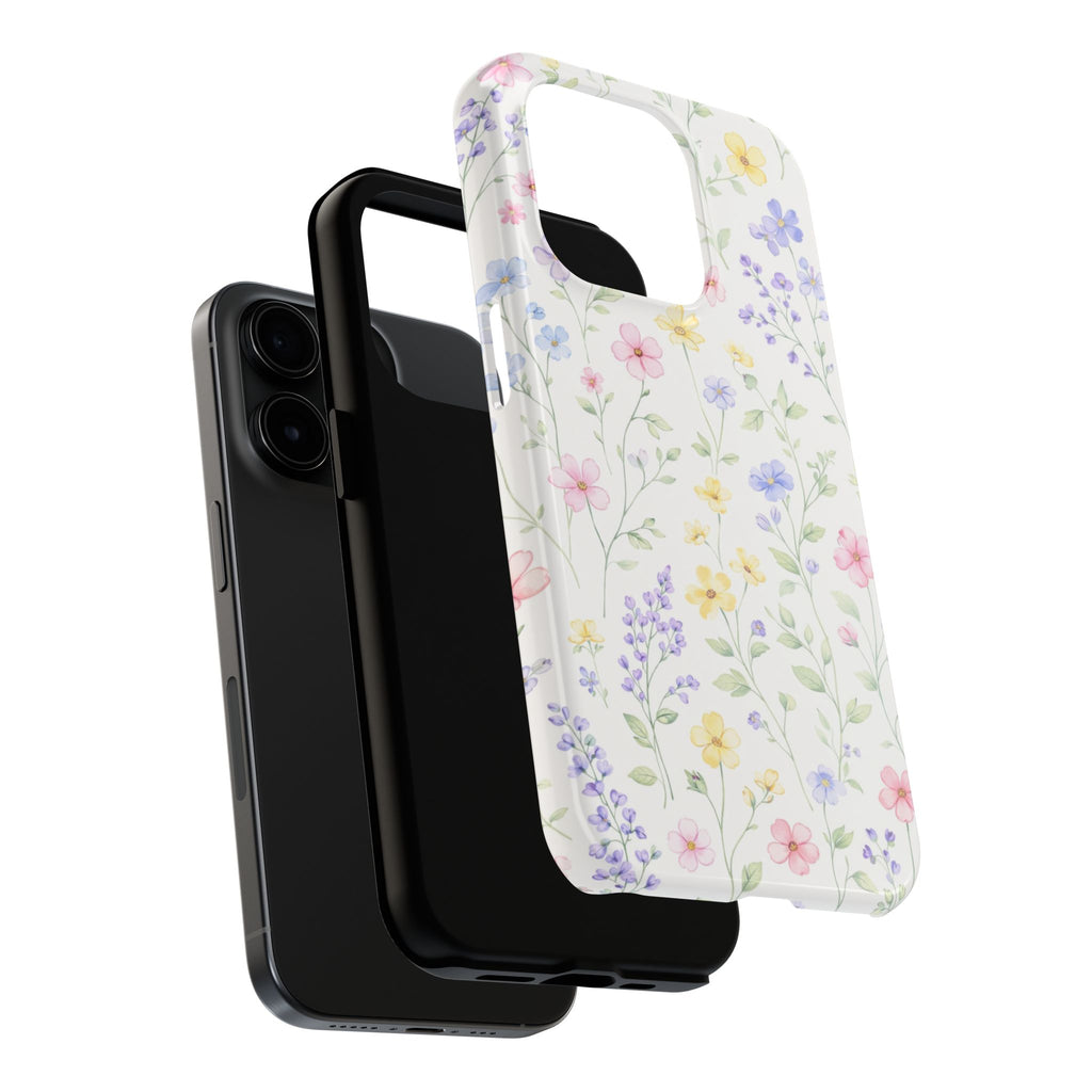 Watercolor Wildflowers Tough iPhone Case | Pastel Floral iPhone Case
