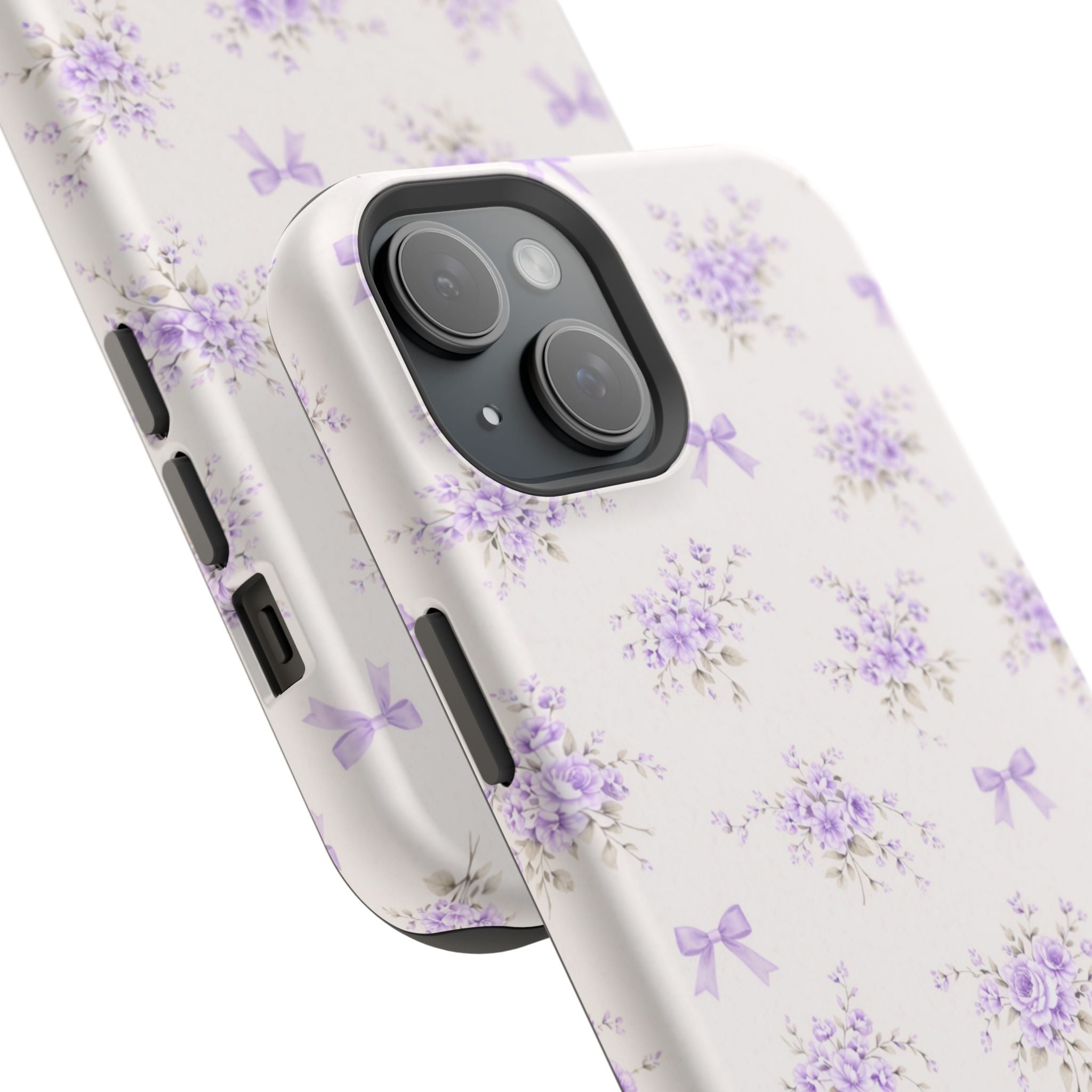 Lavender Bouquet Pattern iPhone Case | Magnetic Impact-Resistant Case