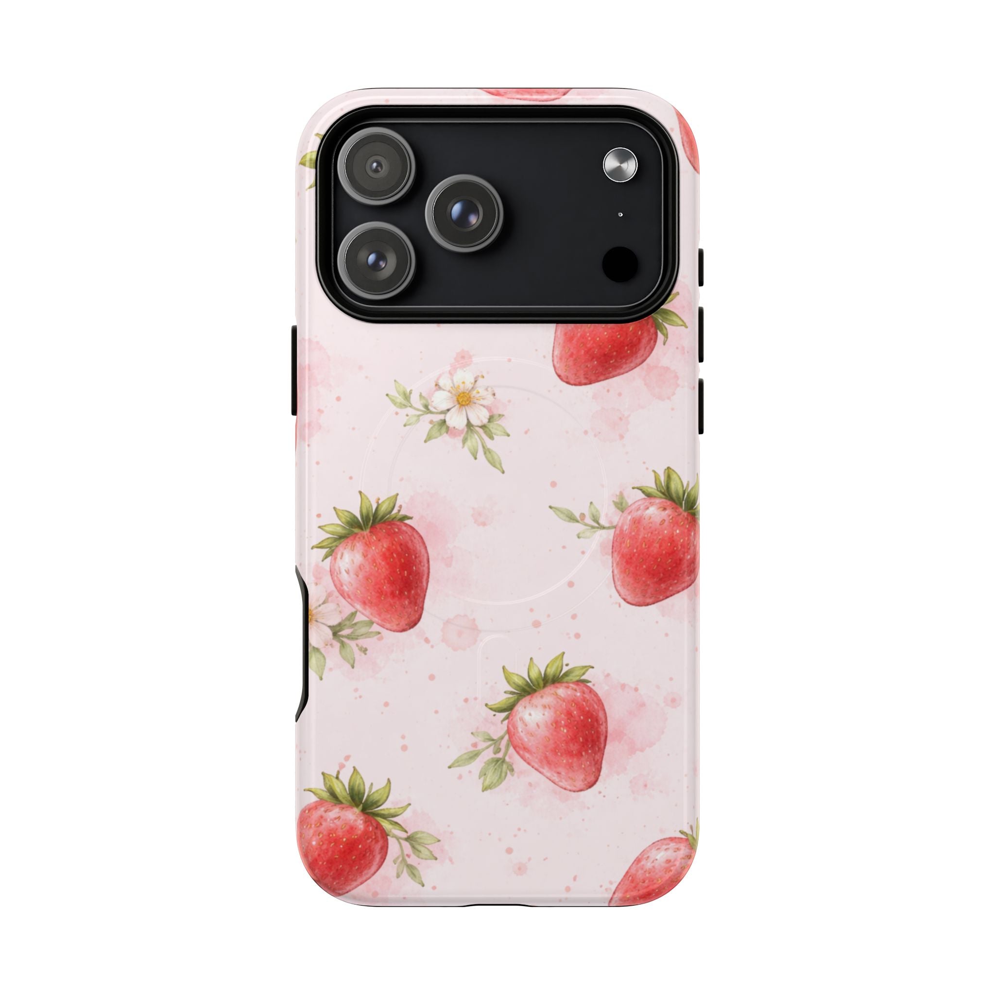 Strawberry Blossom iPhone Case – MagSafe Compatible