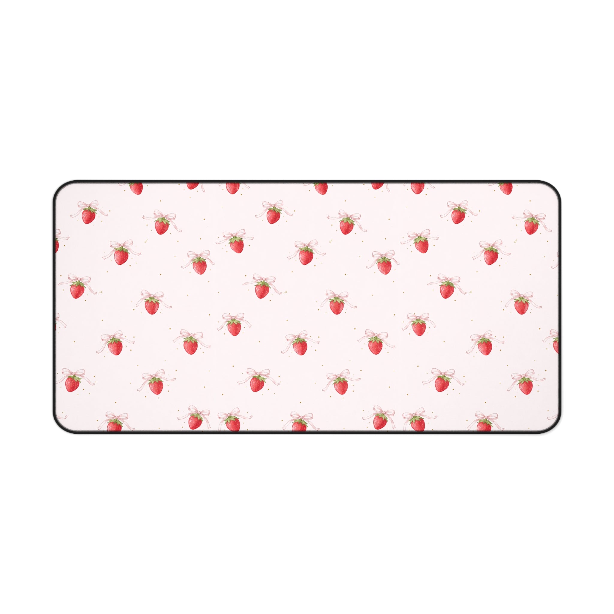 Strawberry Pattern Desk Mat, Pink Fruit Mousepad