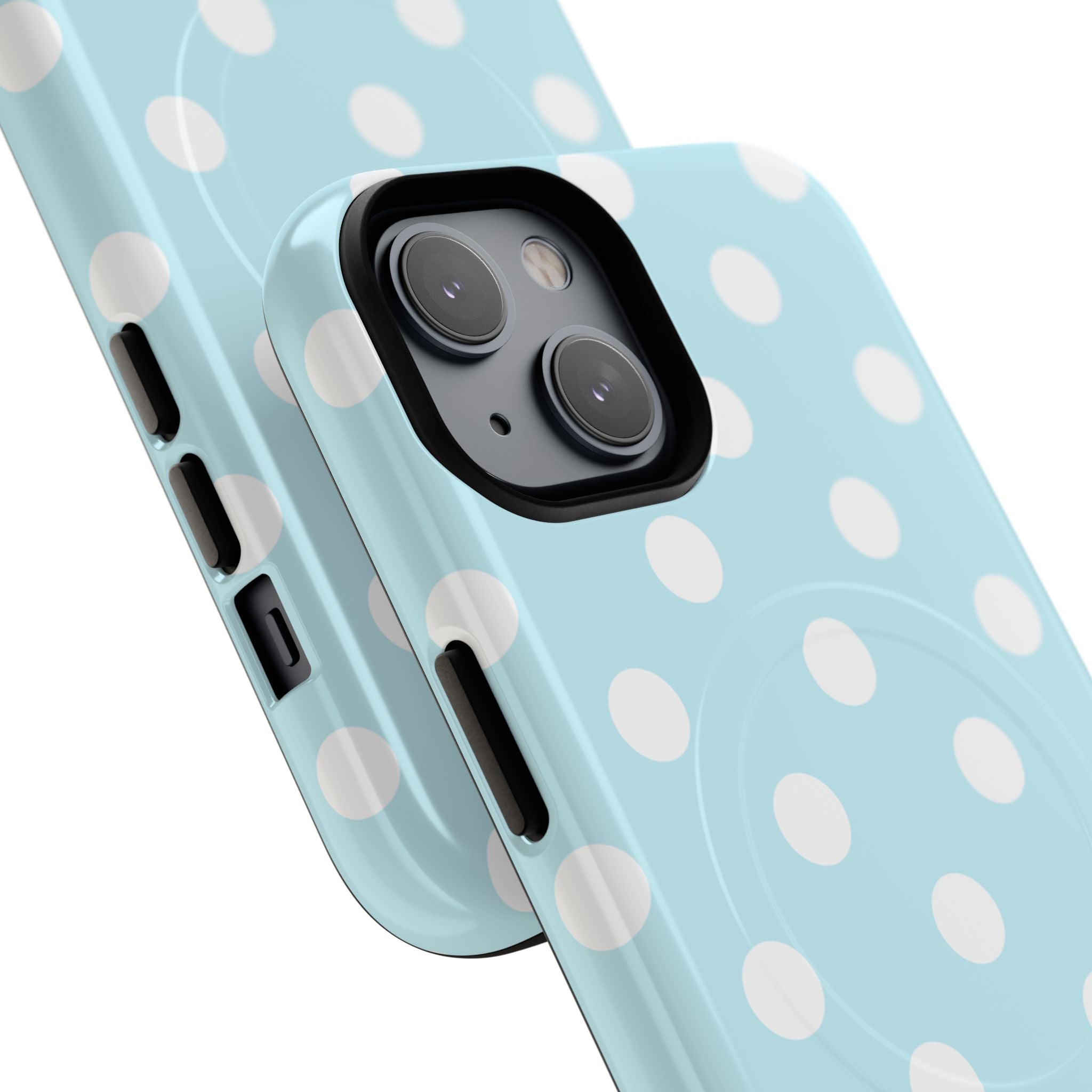 Blue Polka Dot iPhone Case – MagSafe Compatible