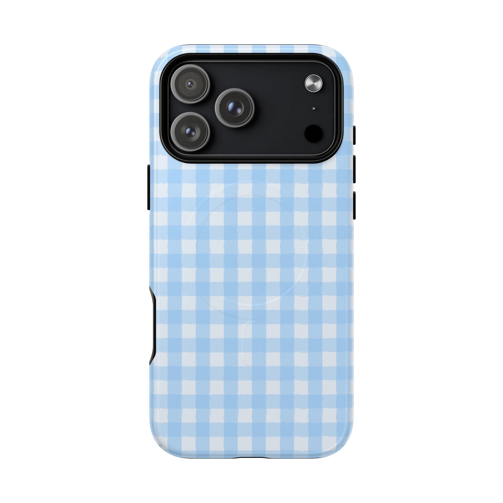 Blue Gingham iPhone Case – MagSafe Compatible