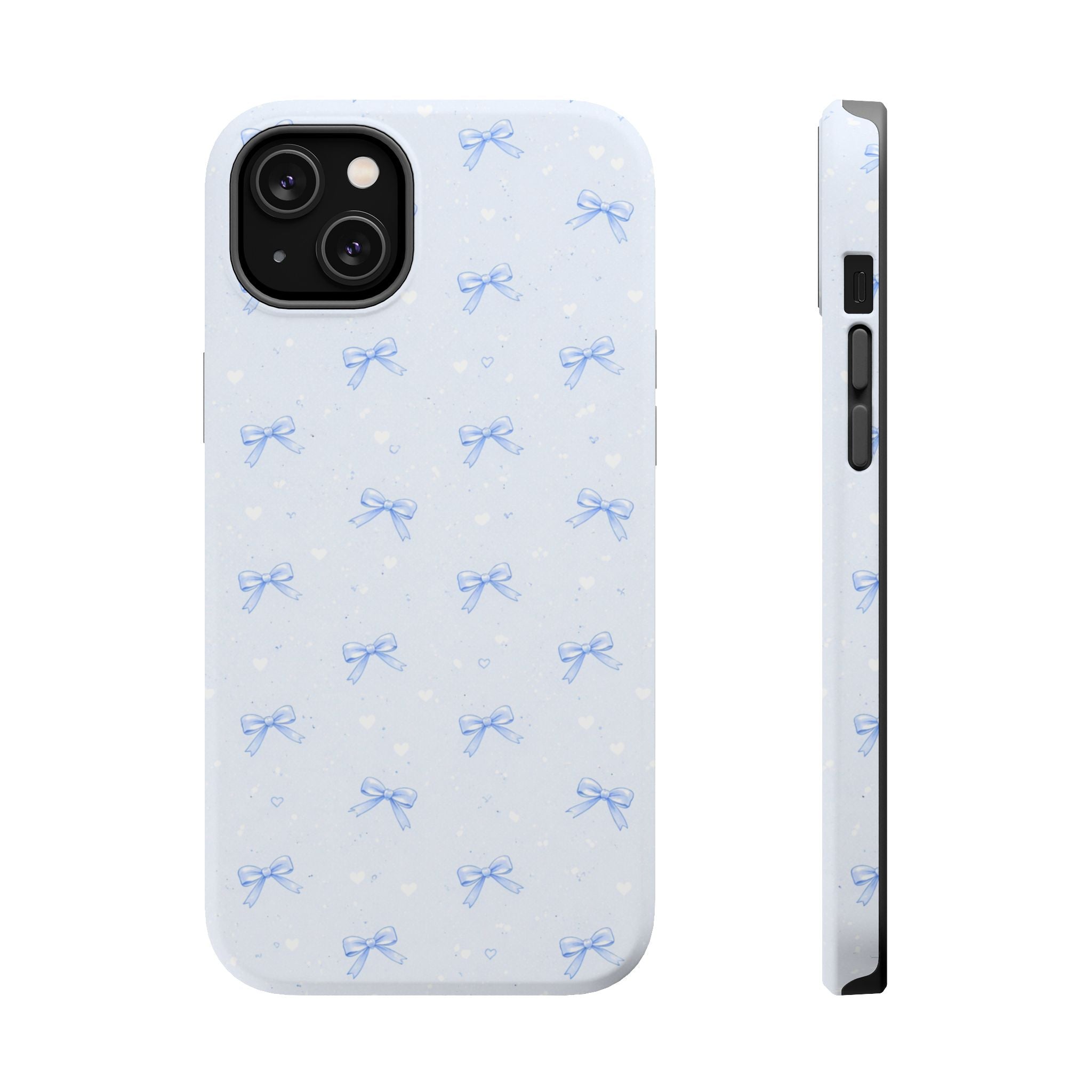 Blue Bow Pattern iPhone Case | Magnetic Impact-Resistant Case
