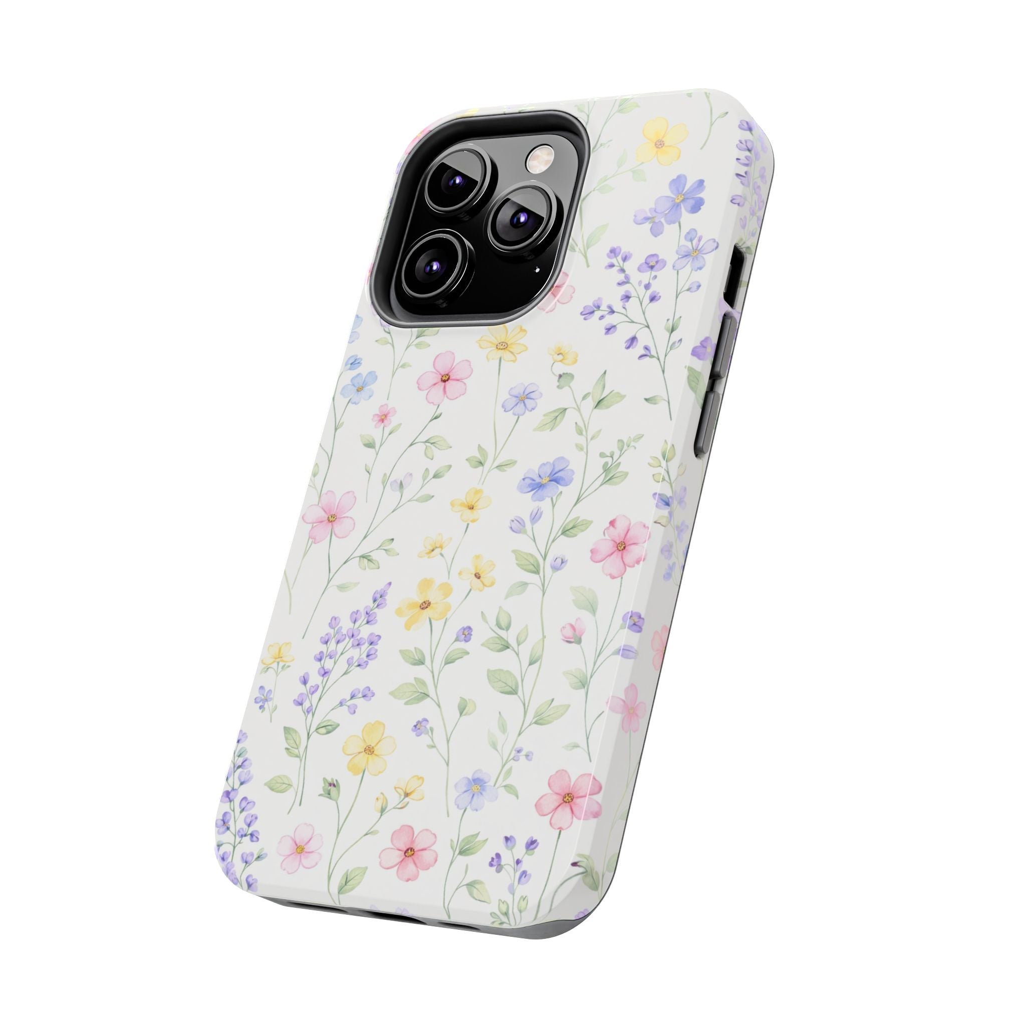 Watercolor Wildflowers Tough iPhone Case | Pastel Floral iPhone Case