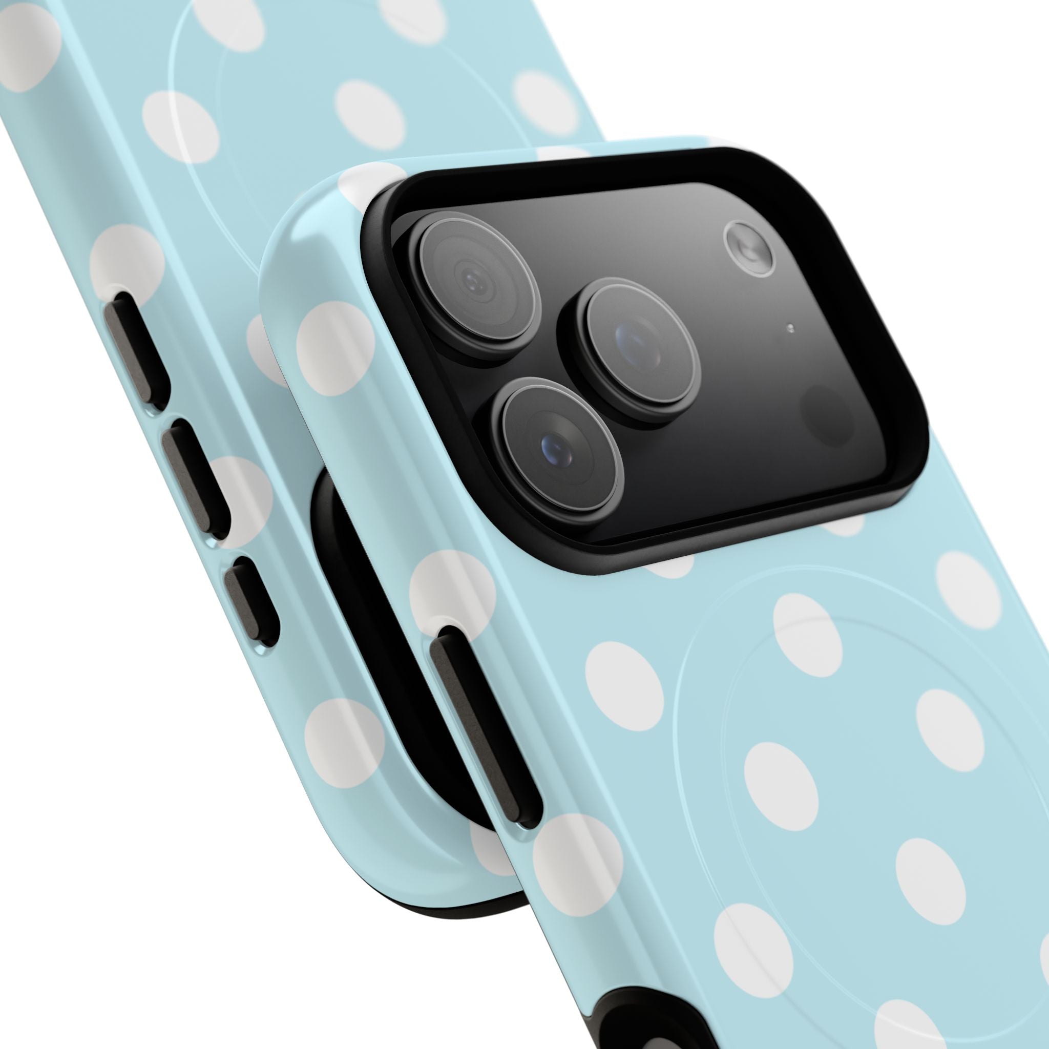 Blue Polka Dot iPhone Case – MagSafe Compatible