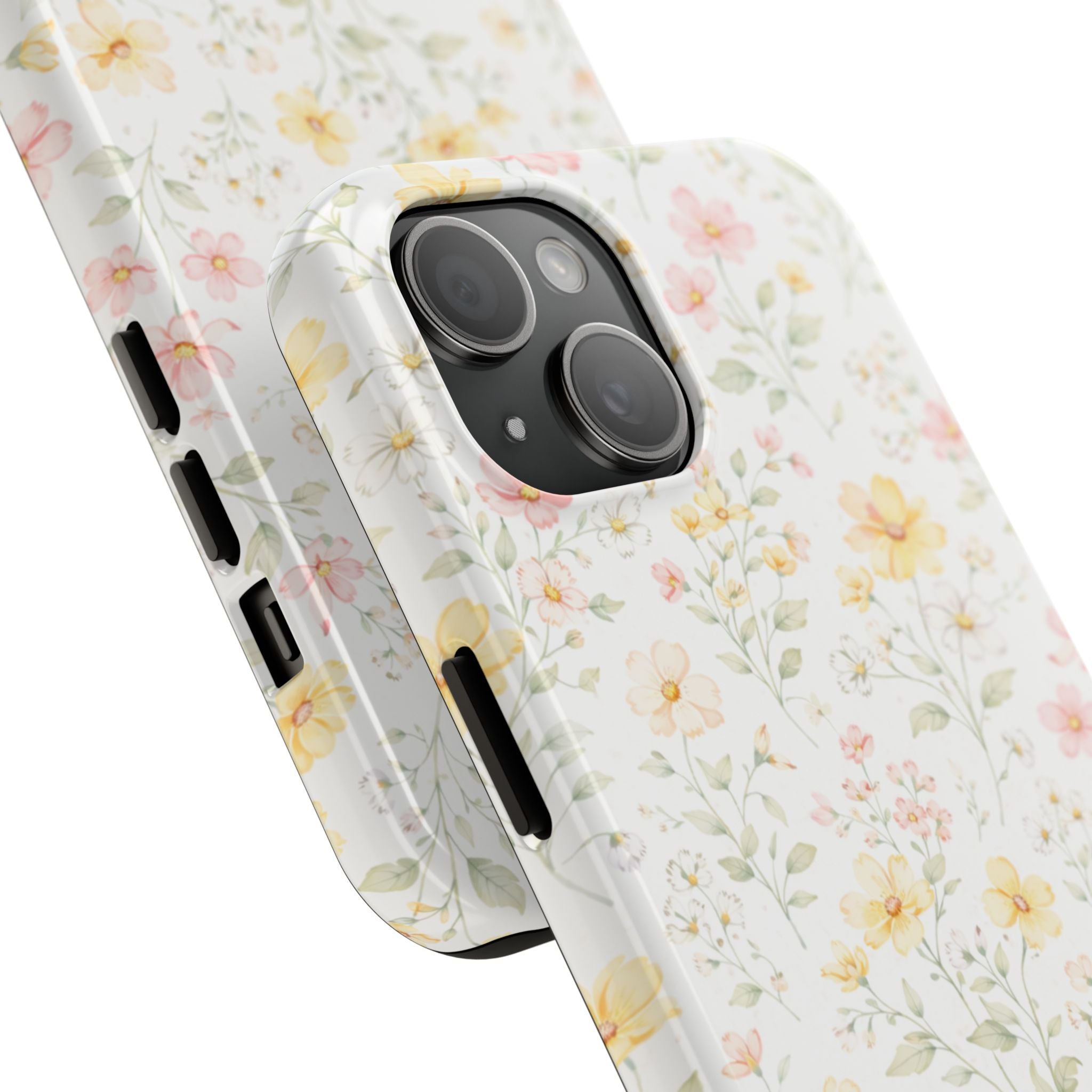 Delicate Pastel Wildflowers Tough Phone Case, Floral Botanical Pattern
