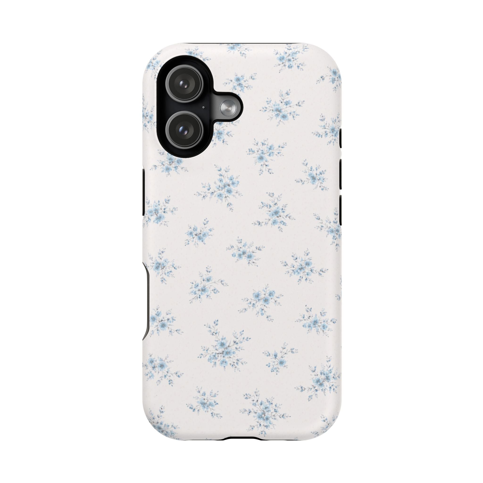 Blue Floral Pattern iPhone Case | Magnetic Impact-Resistant Case