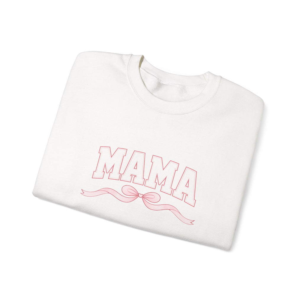 Mama Crewneck Sweatshirt — Soft Pink Retro Mom Pullover