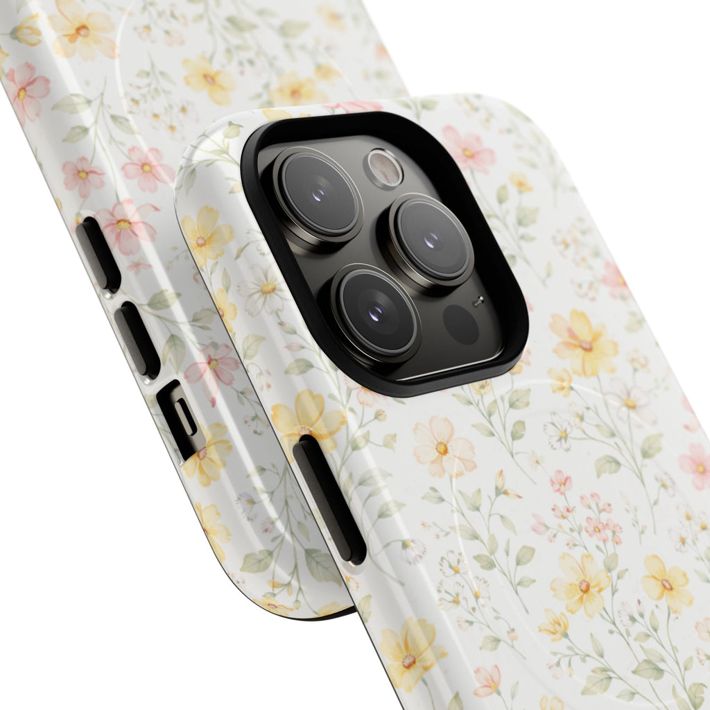 Floral Meadow Tough Magnetic Phone Case | Pastel Wildflower iPhone Cover