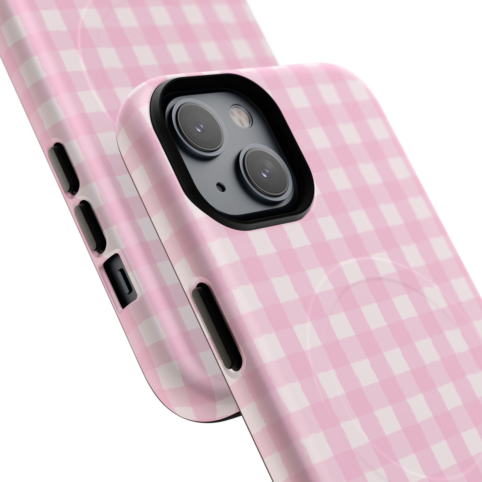 Pink Gingham iPhone Case – MagSafe Compatible