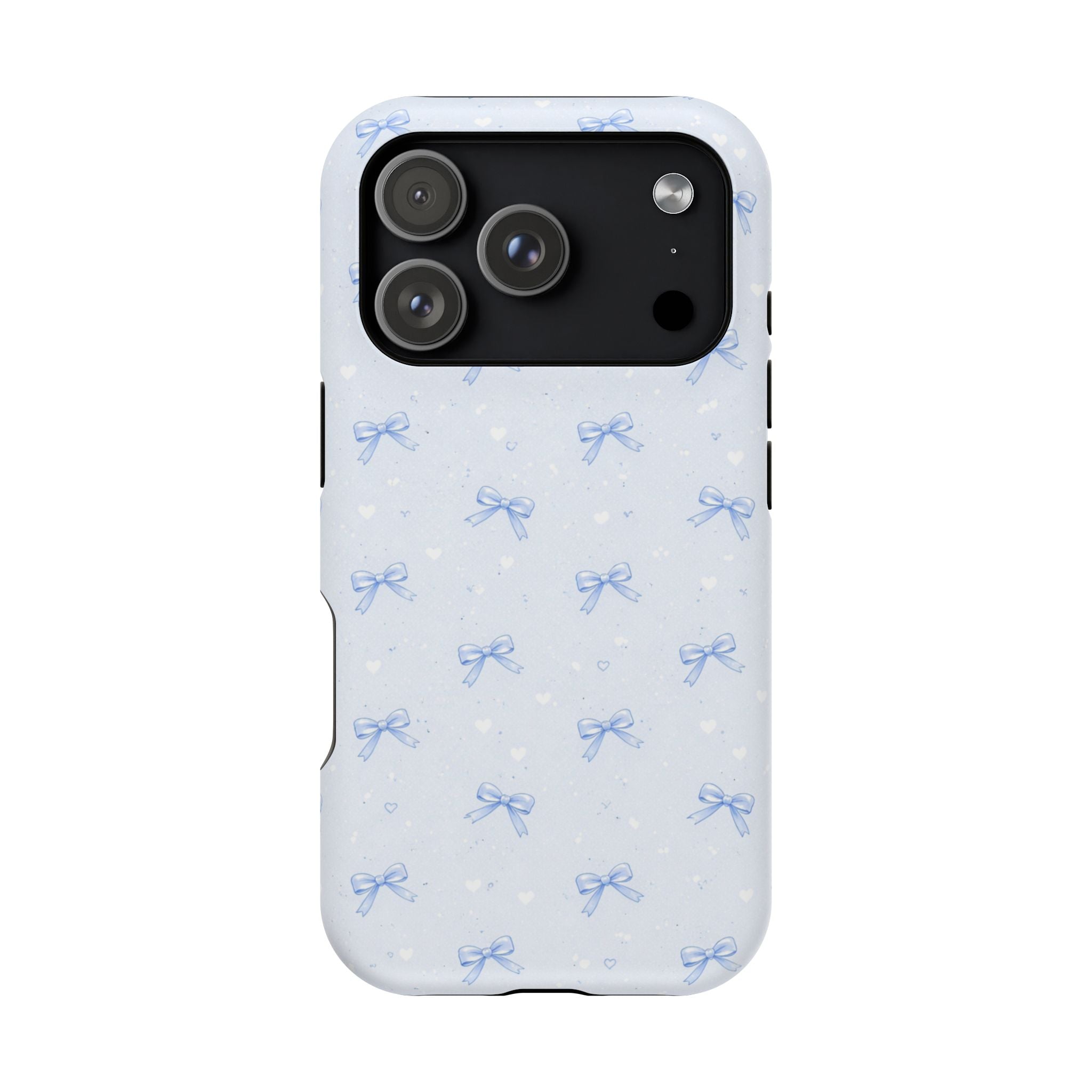 Blue Bow Pattern iPhone Case | Magnetic Impact-Resistant Case