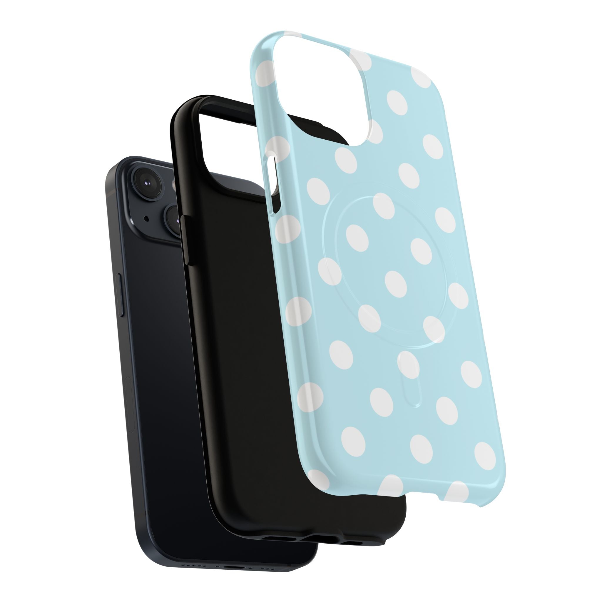 Blue Polka Dot iPhone Case – MagSafe Compatible