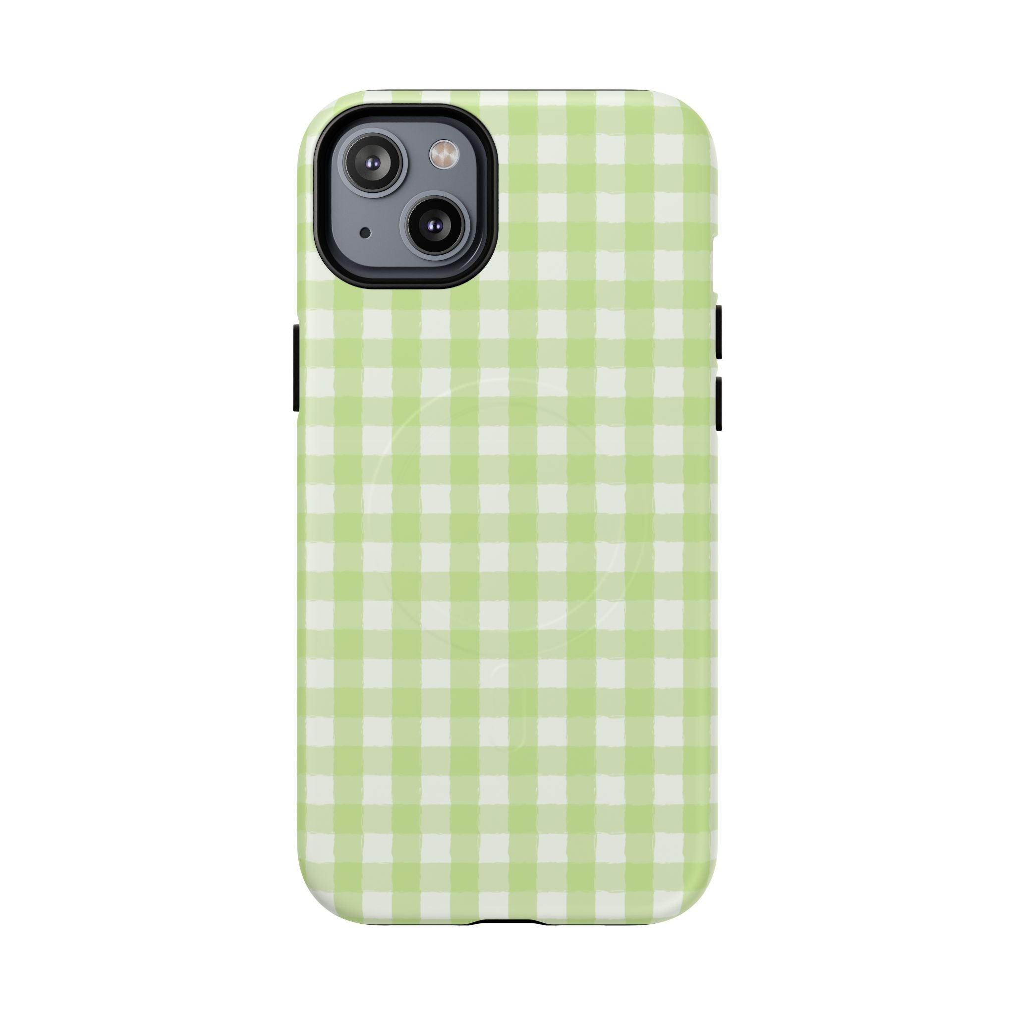 Green Gingham iPhone Case – MagSafe Compatible
