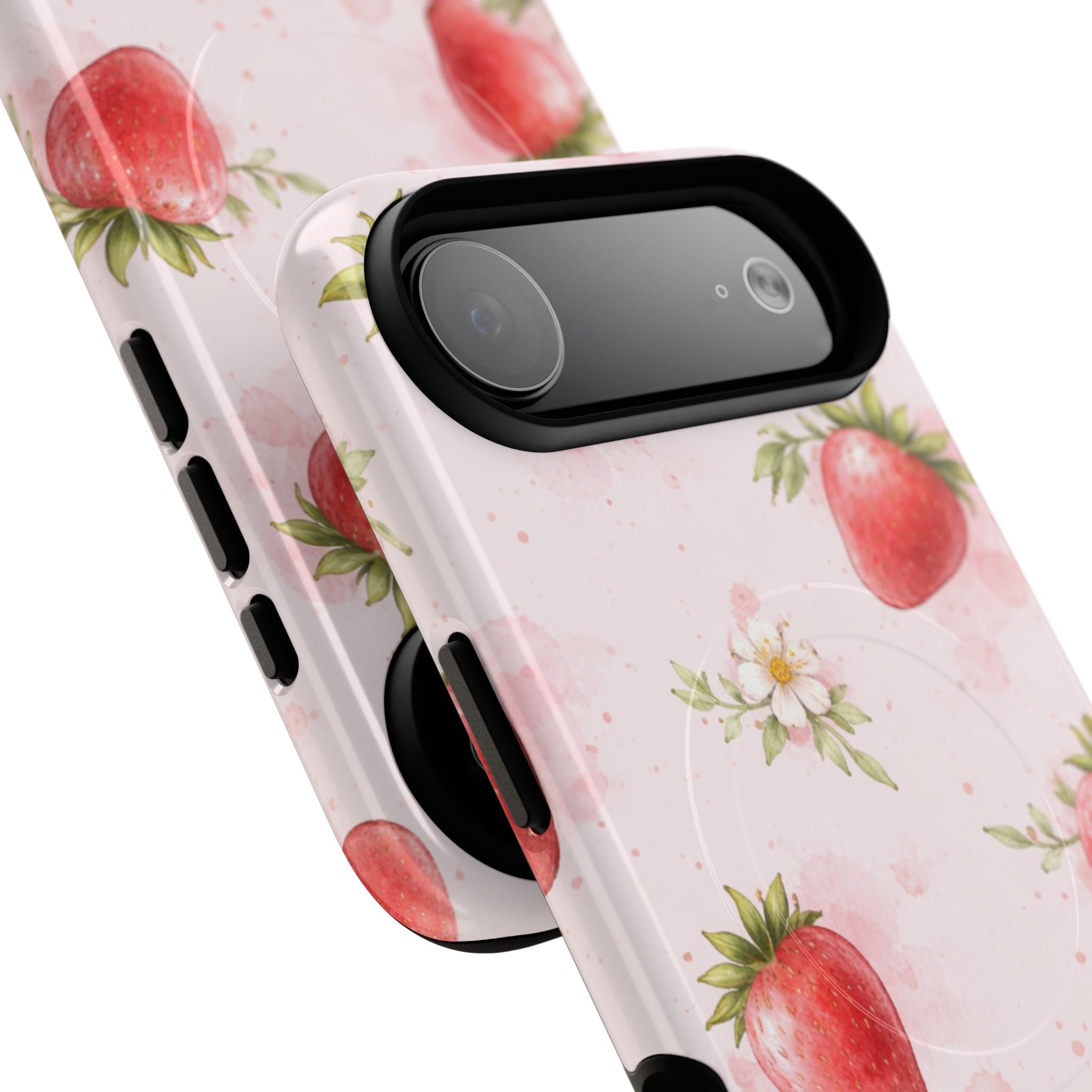 Strawberry Blossom iPhone Case – MagSafe Compatible