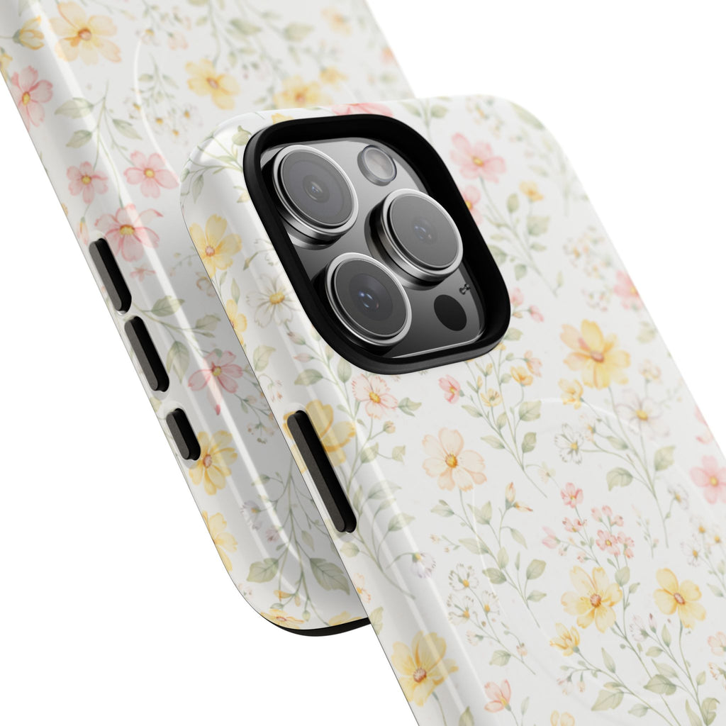 Floral Meadow Tough Magnetic Phone Case | Pastel Wildflower iPhone Cover