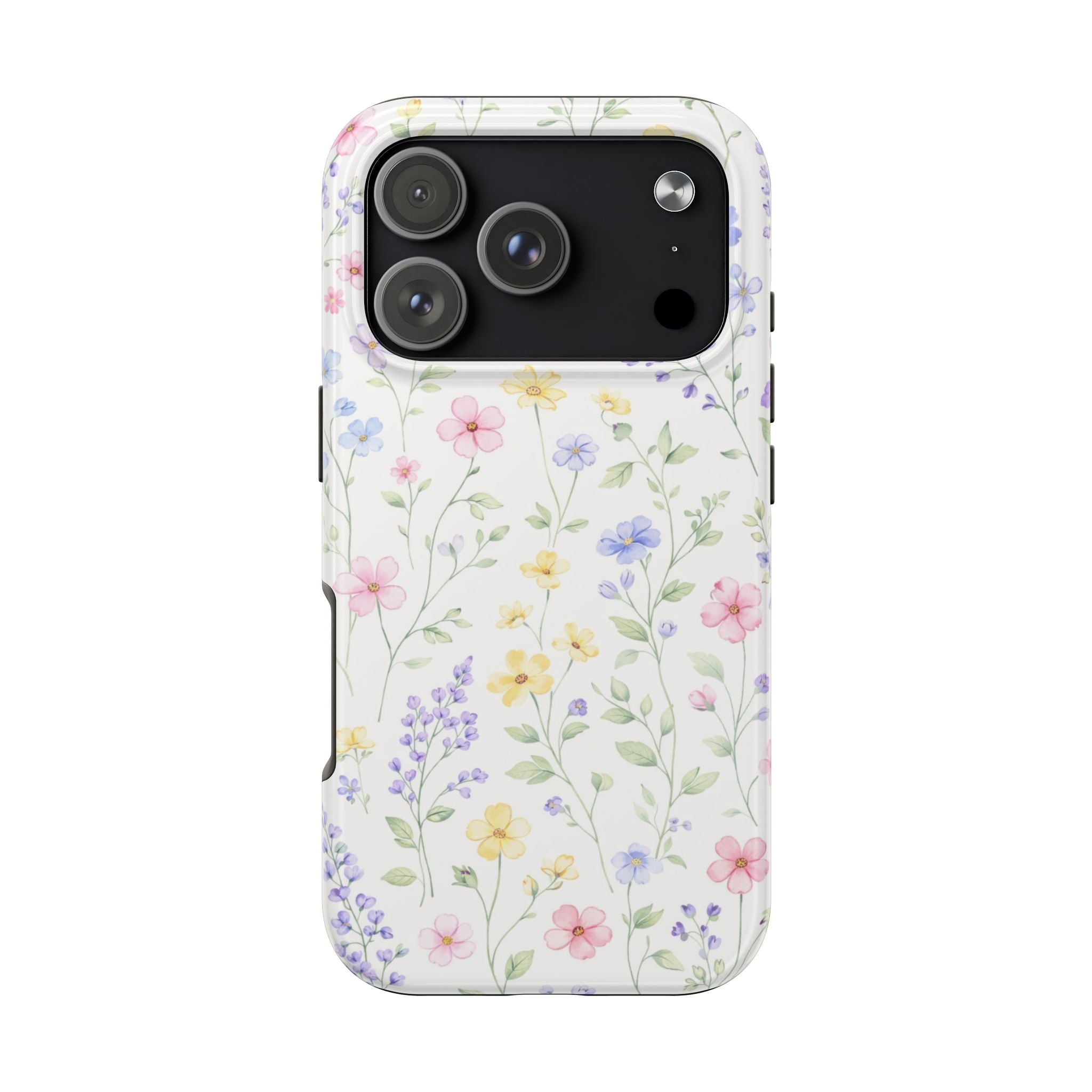 Watercolor Wildflowers Tough iPhone Case | Pastel Floral iPhone Case