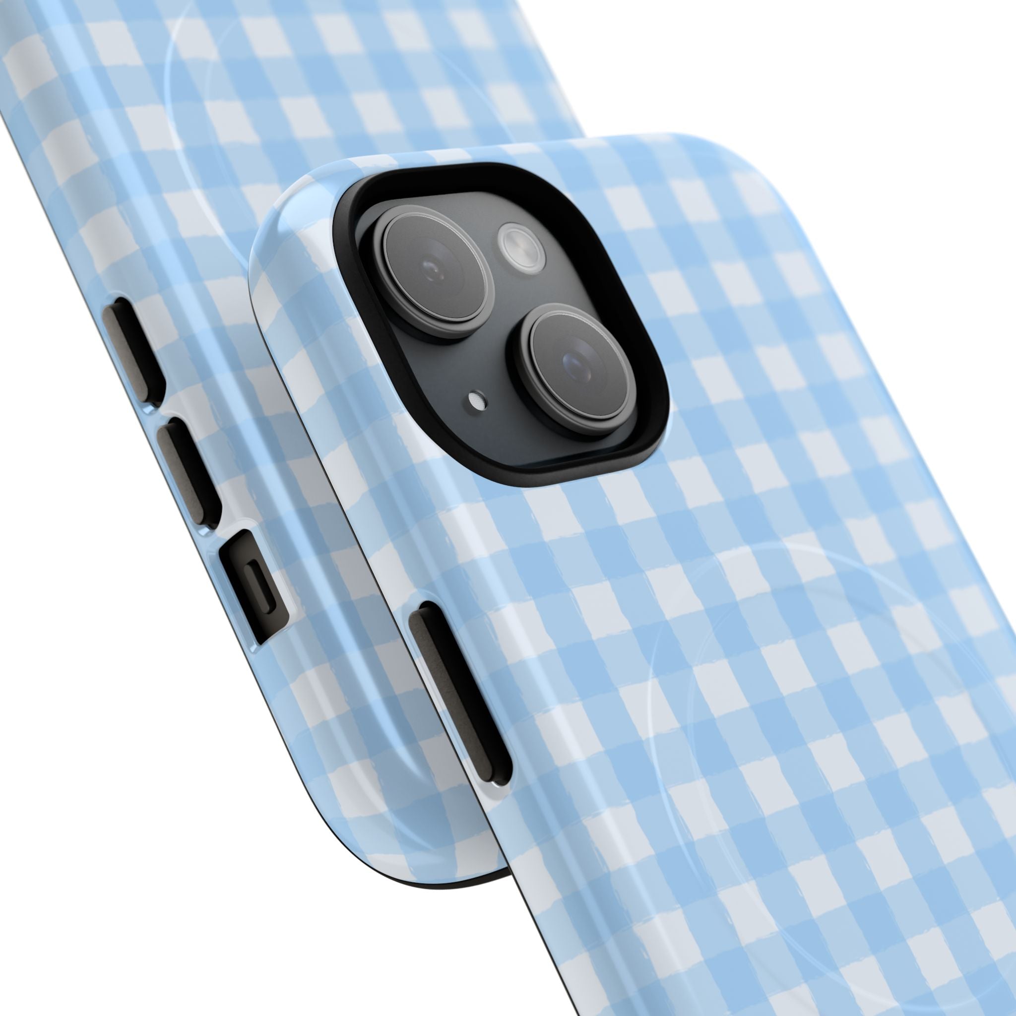 Blue Gingham iPhone Case – MagSafe Compatible