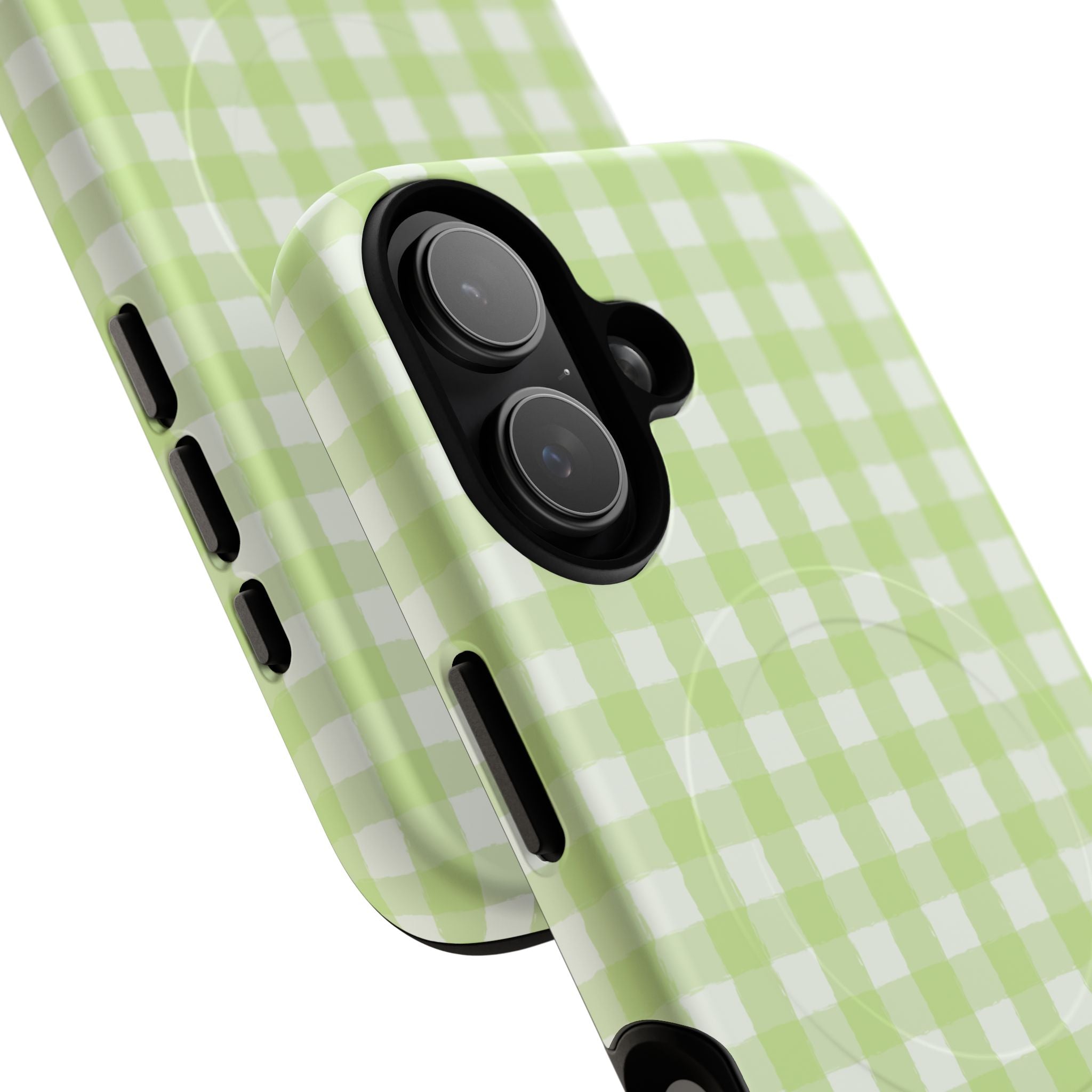 Green Gingham iPhone Case – MagSafe Compatible