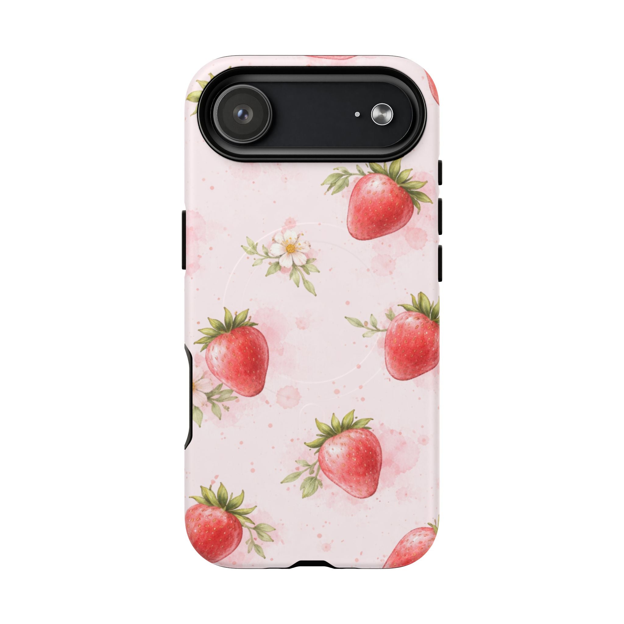 Strawberry Blossom iPhone Case – MagSafe Compatible