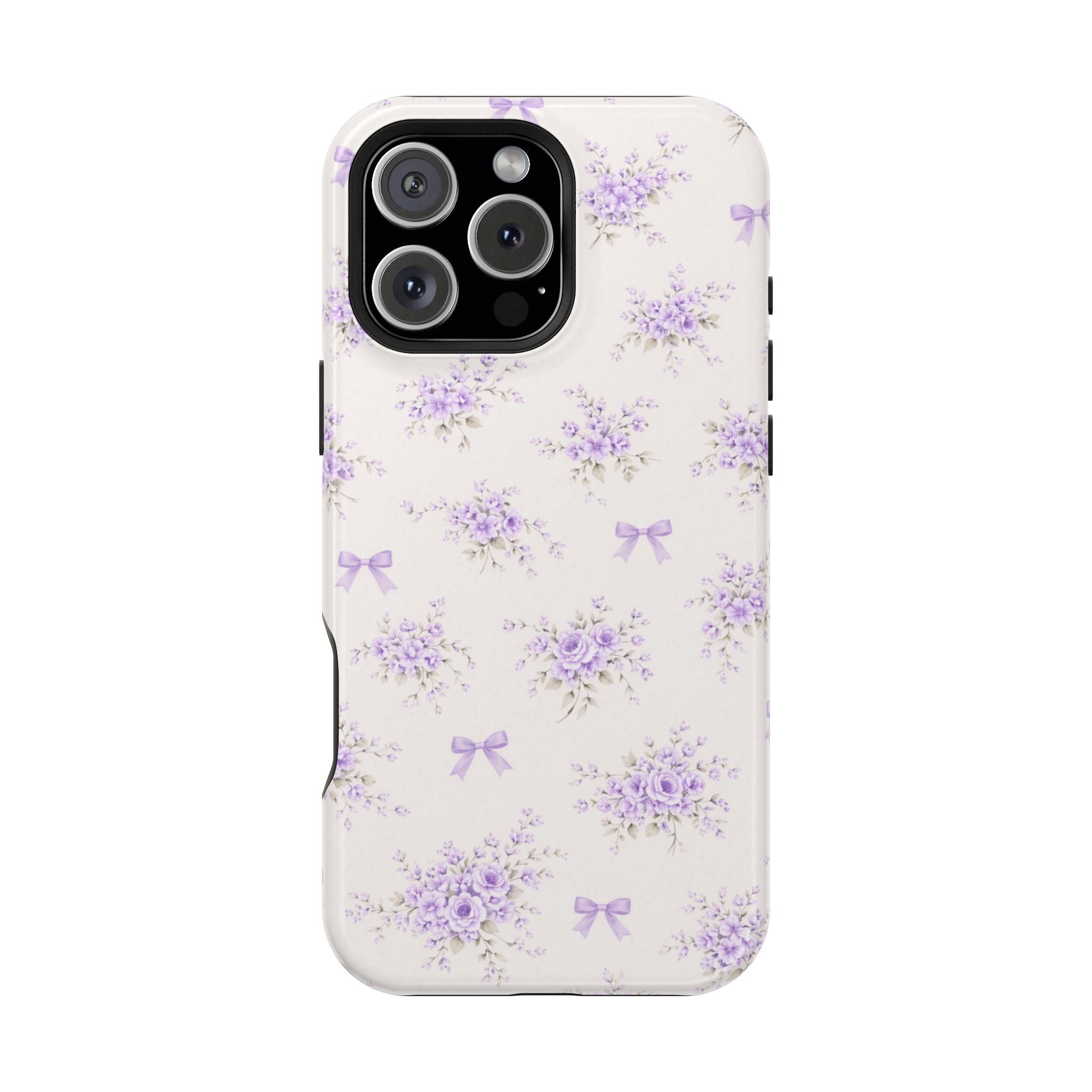 Lavender Bouquet Pattern iPhone Case | Magnetic Impact-Resistant Case