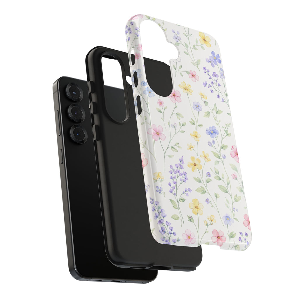 Pastel Wildflower Pattern Tough Samsung Galaxy  Phone Case | Floral Spring Phone Case