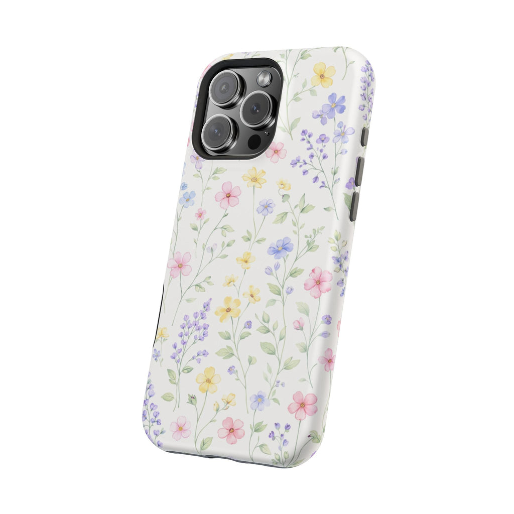 Pastel Wildflower Pattern iPhone Case | Magnetic Impact-Resistant Case
