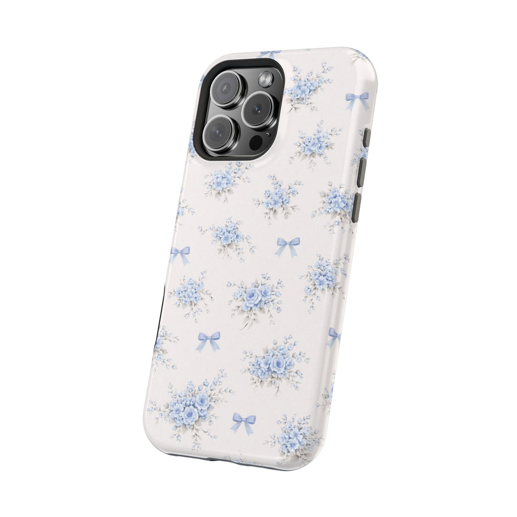 Blue Floral Bouquet iPhone Case | Magnetic Impact-Resistant Case