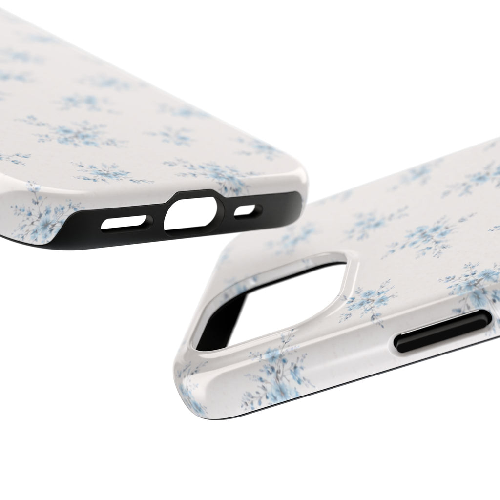 Blue Floral Sprig iPhone Case, Tough Botanical Print
