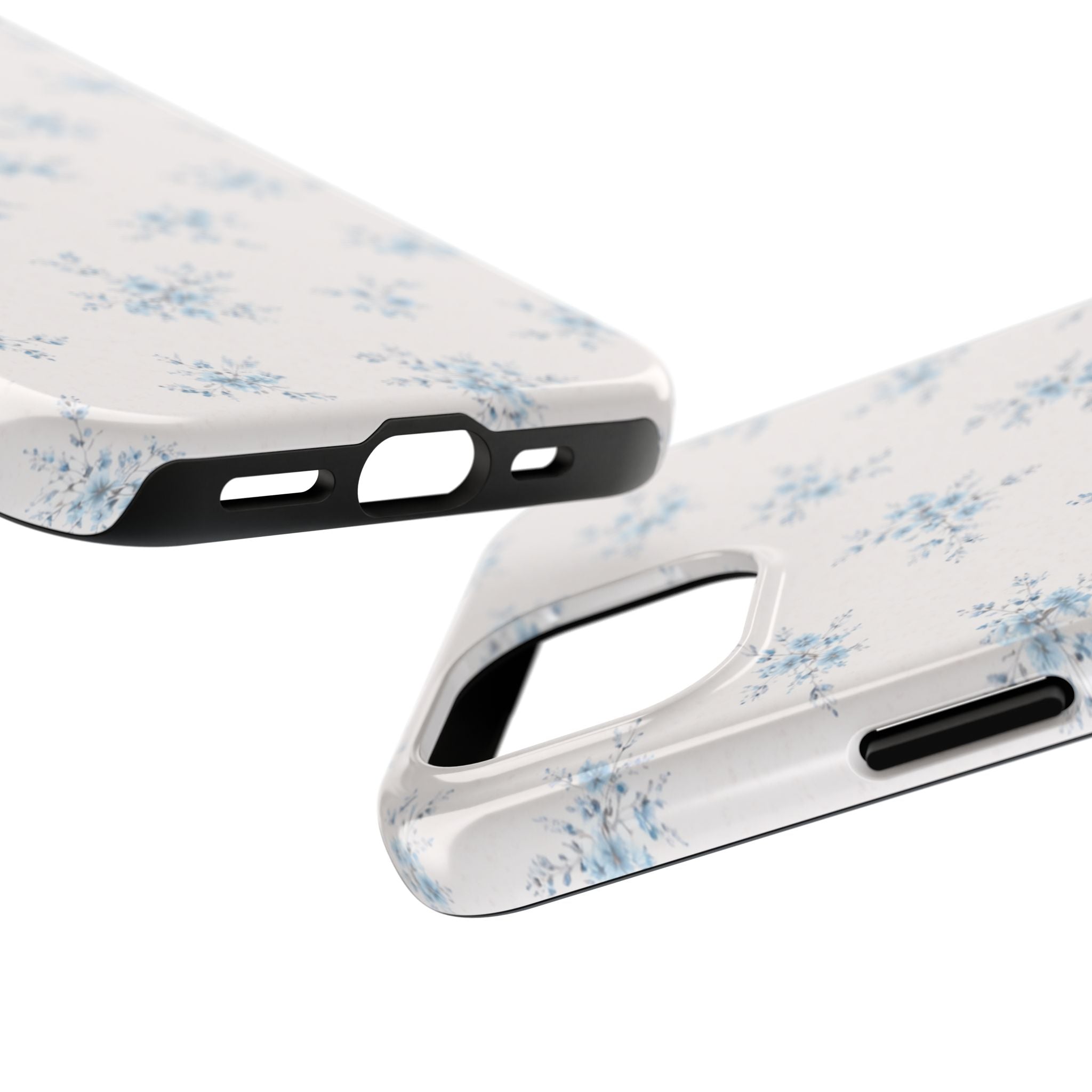Blue Floral Sprig iPhone Case, Tough Botanical Print