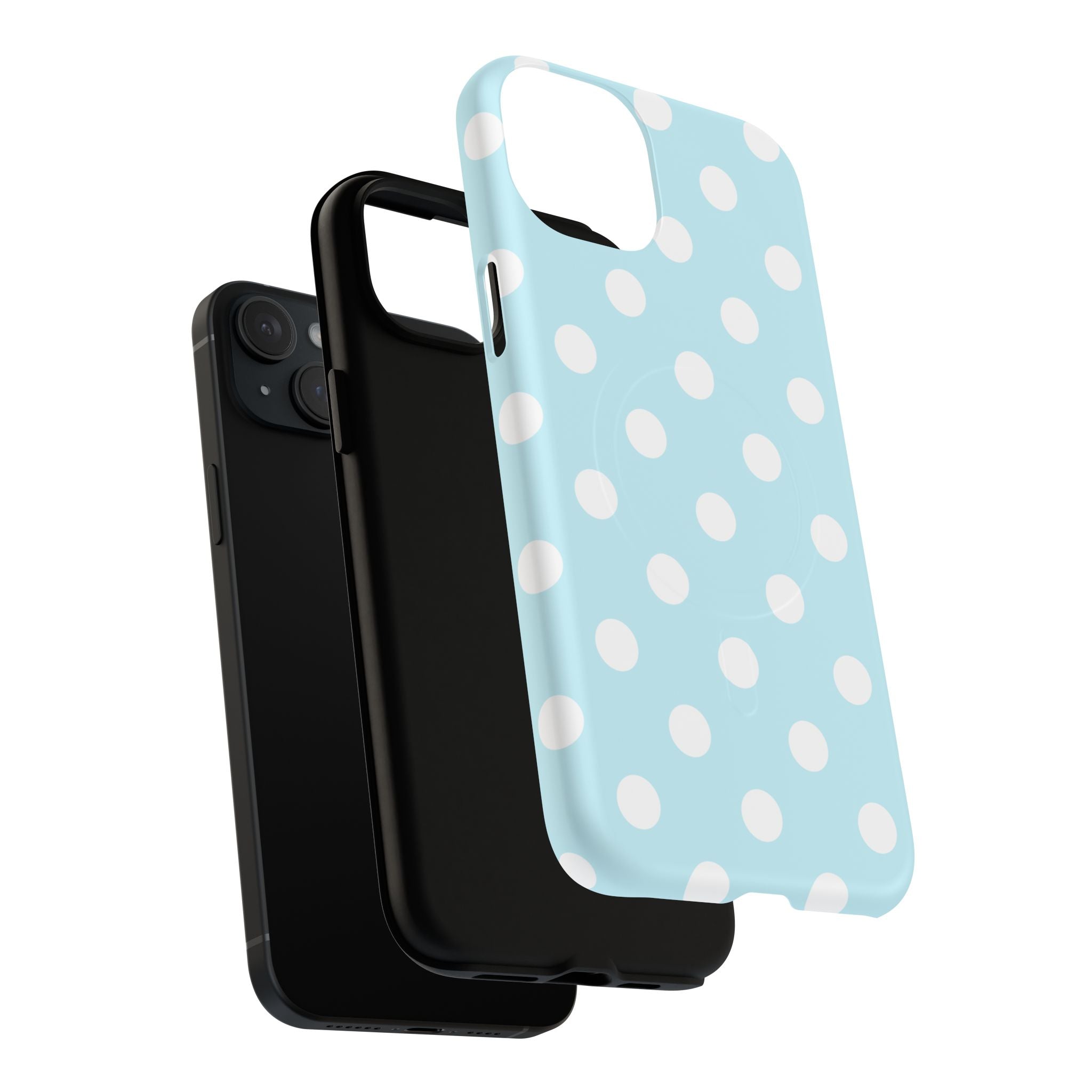 Blue Polka Dot iPhone Case – MagSafe Compatible